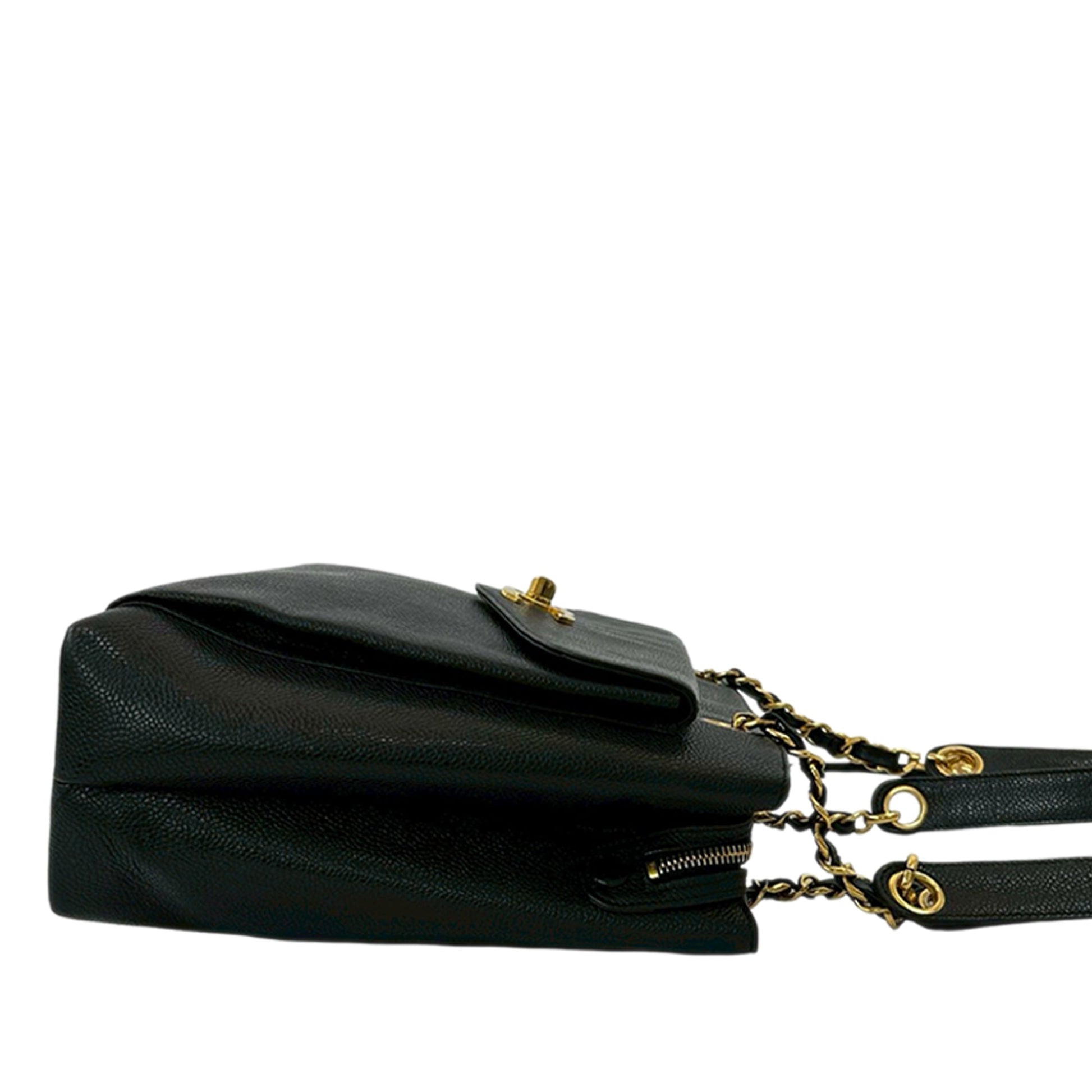 Chanel CC Caviar Front Pocket Chain Tote