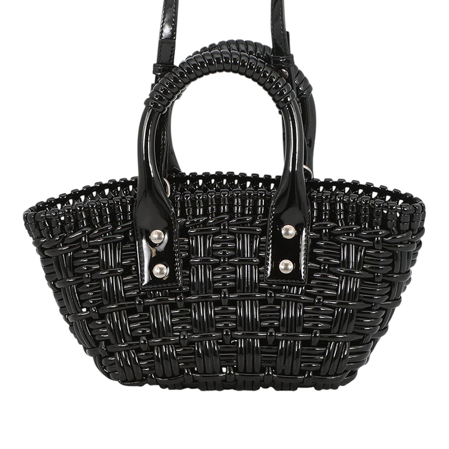 Balenciaga Faux Leather Bistro Basket Bag XXS