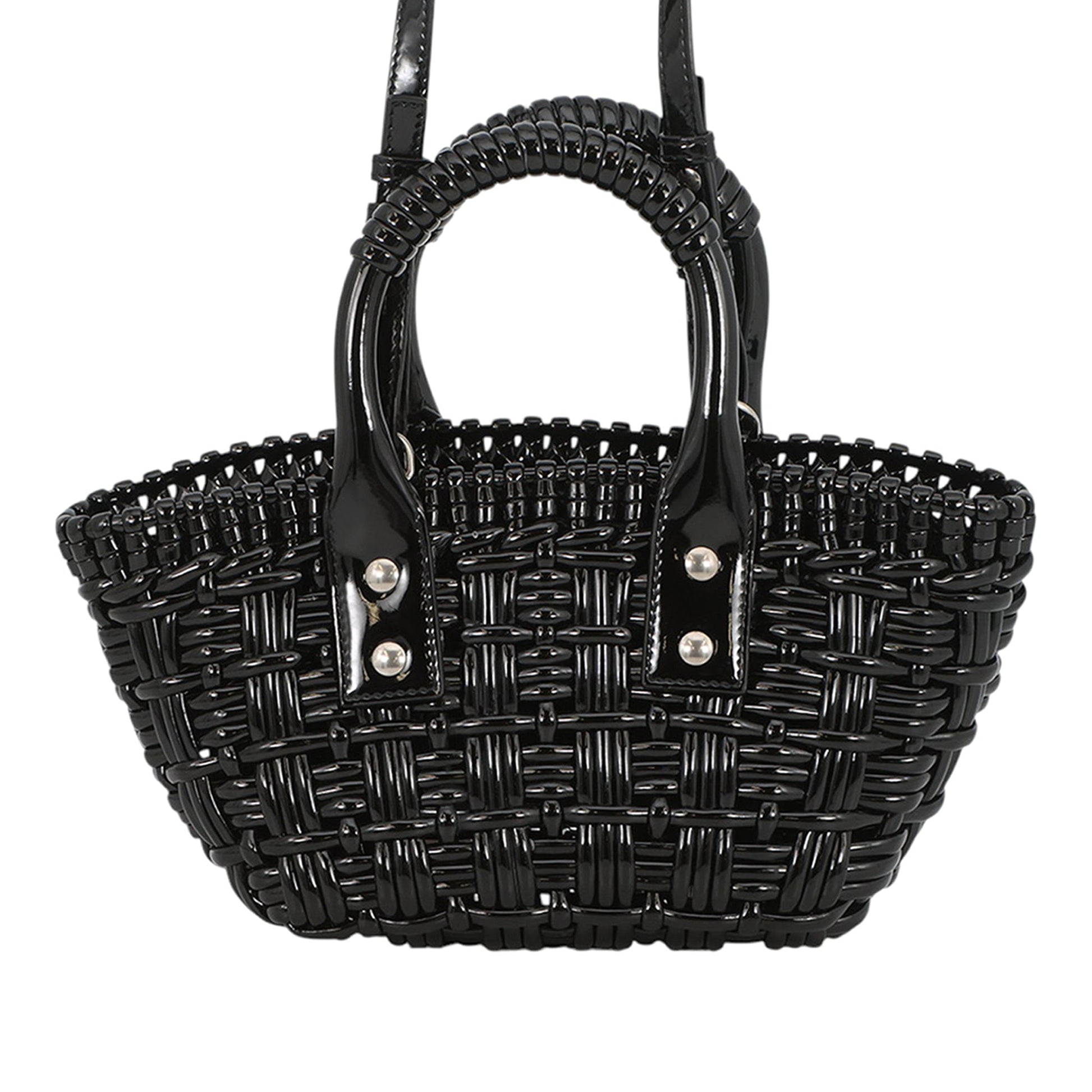 Balenciaga Faux Leather Bistro Basket Bag XXS