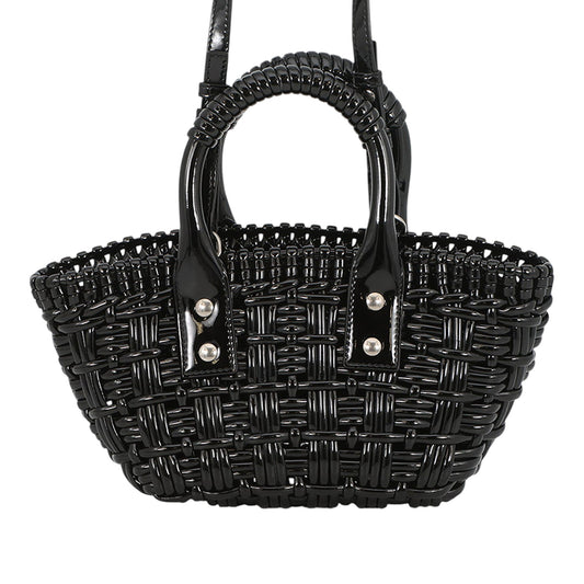 Balenciaga Faux Leather Bistro Basket Bag XXS