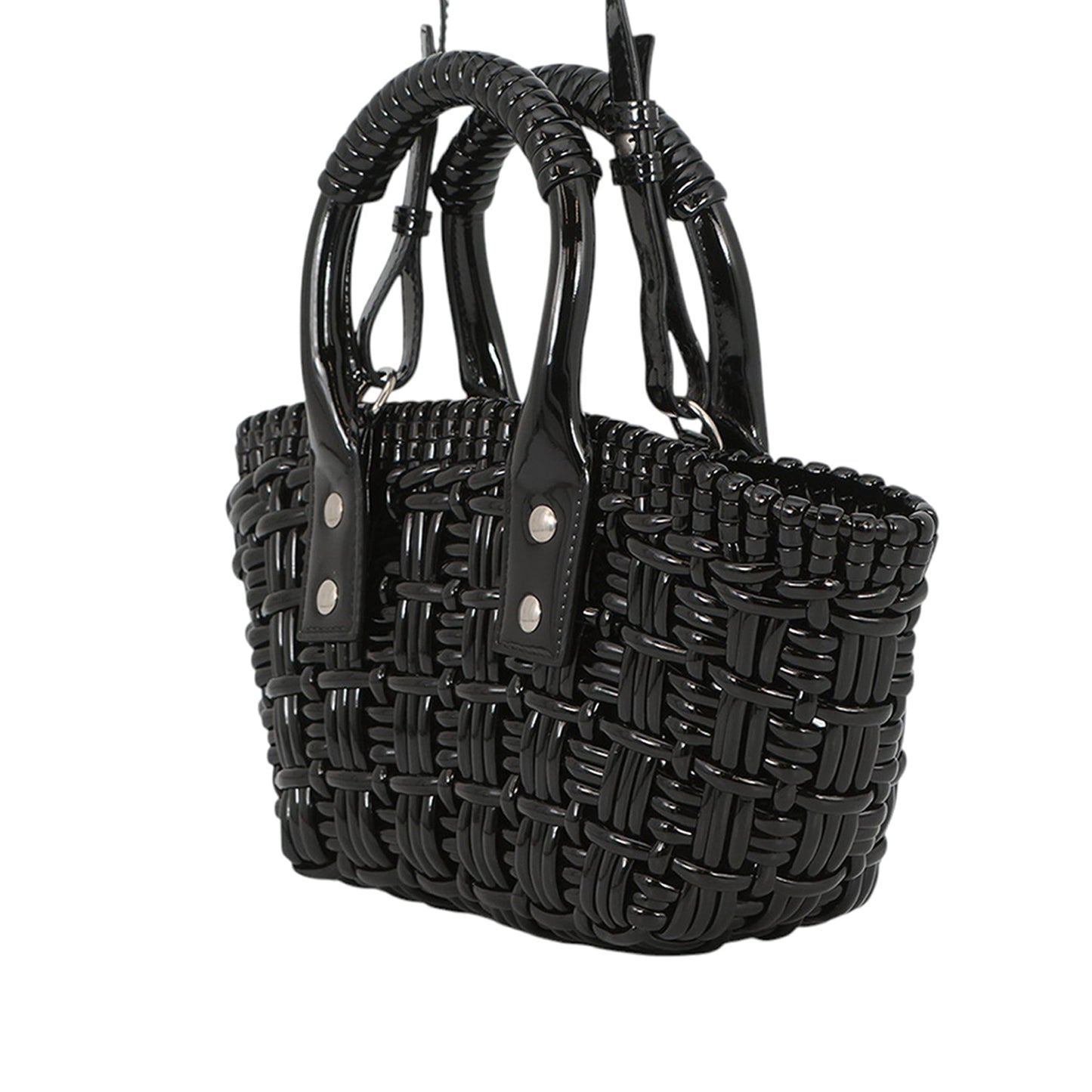 Balenciaga Faux Leather Bistro Basket Bag XXS