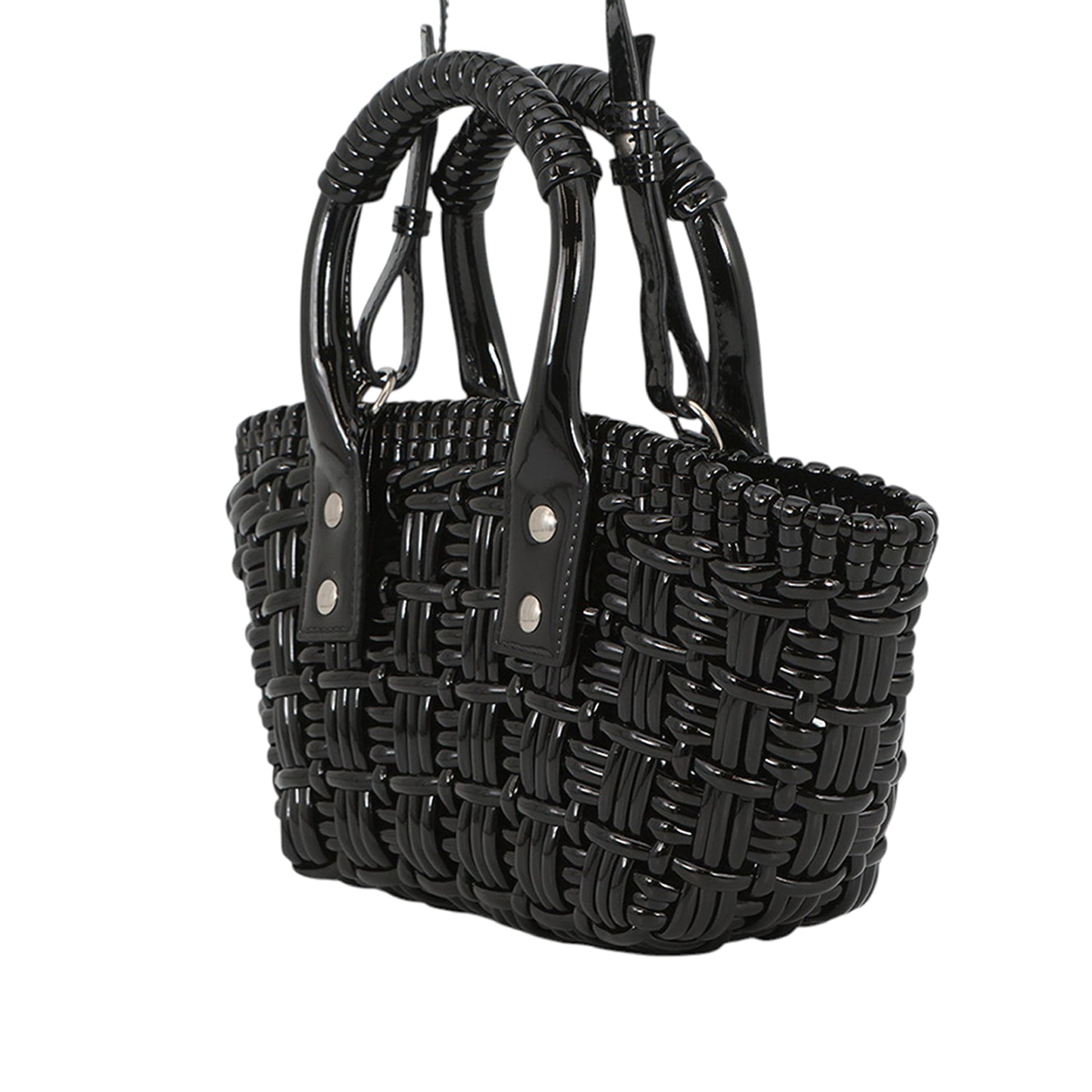 Balenciaga Faux Leather Bistro Basket Bag XXS