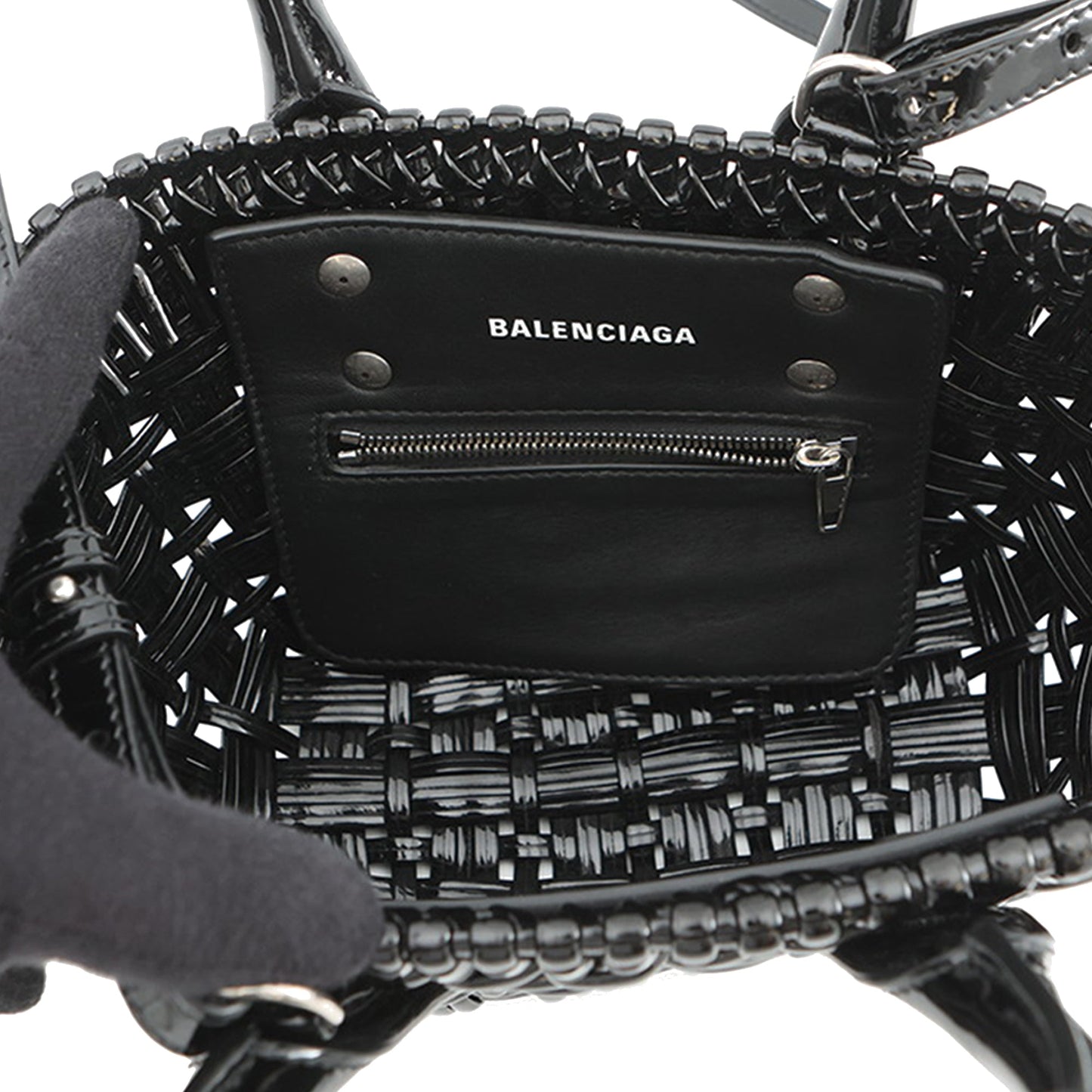 Balenciaga Faux Leather Bistro Basket Bag XXS