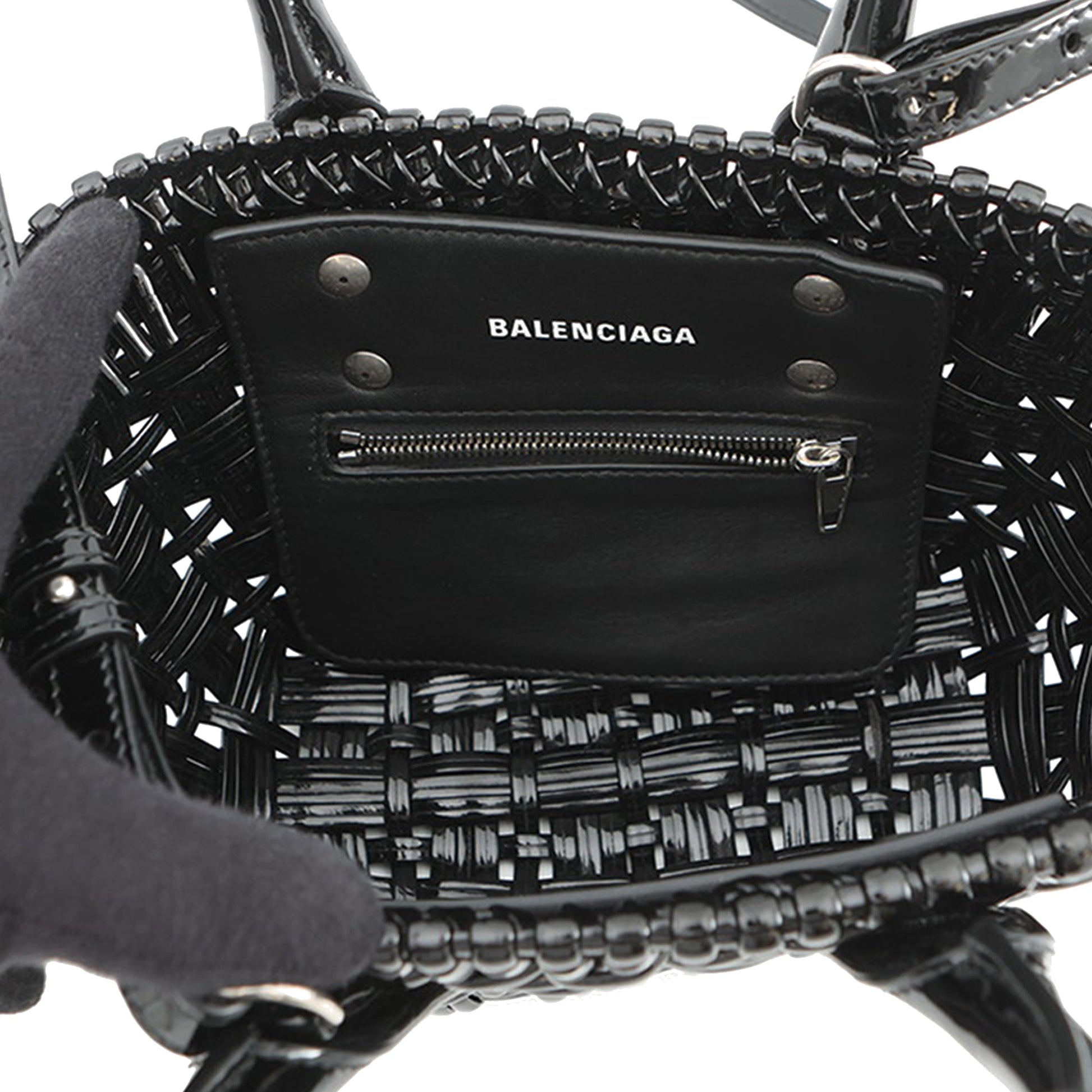 Balenciaga Faux Leather Bistro Basket Bag XXS