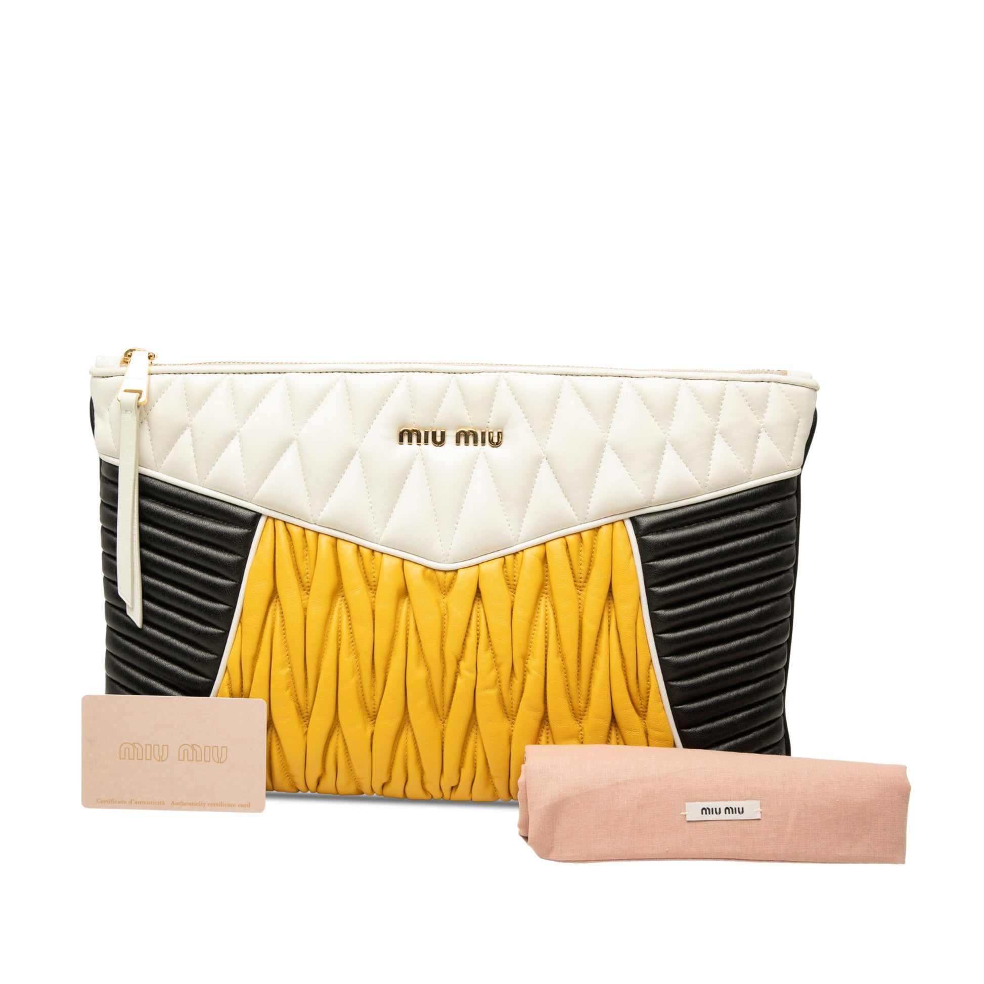 Miu Miu Nappa Biker Clutch