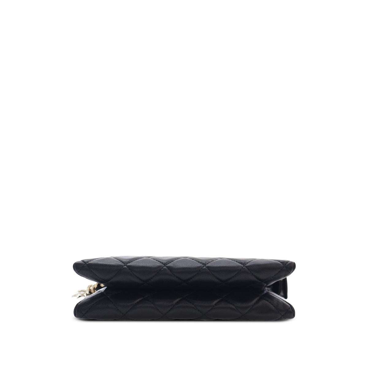 Chanel CC Quilted Lambskin Coco Charms Chain Wristlet Pouch — Black