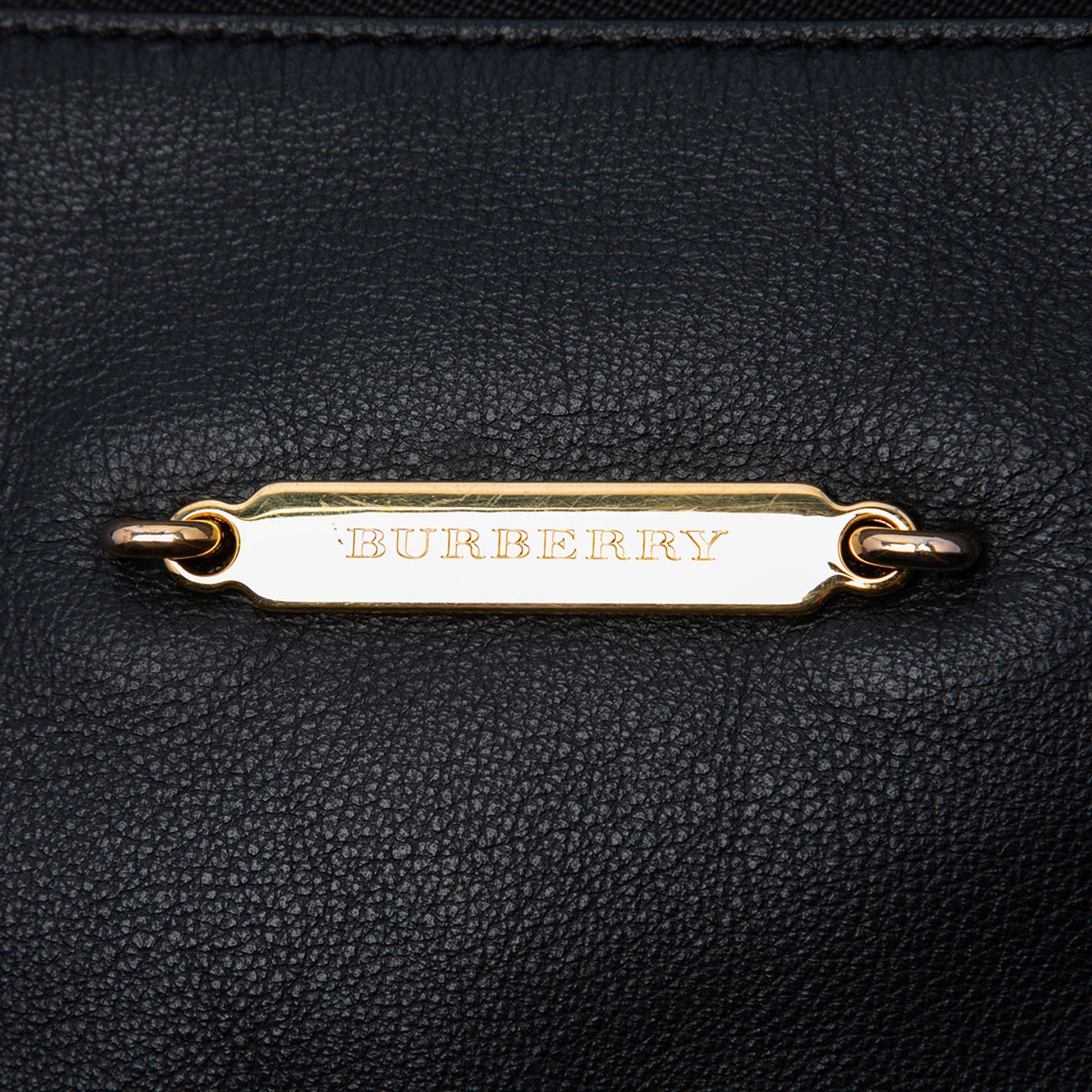 Burberry House Check Trimmed Leather Big Crush Convertible Tote