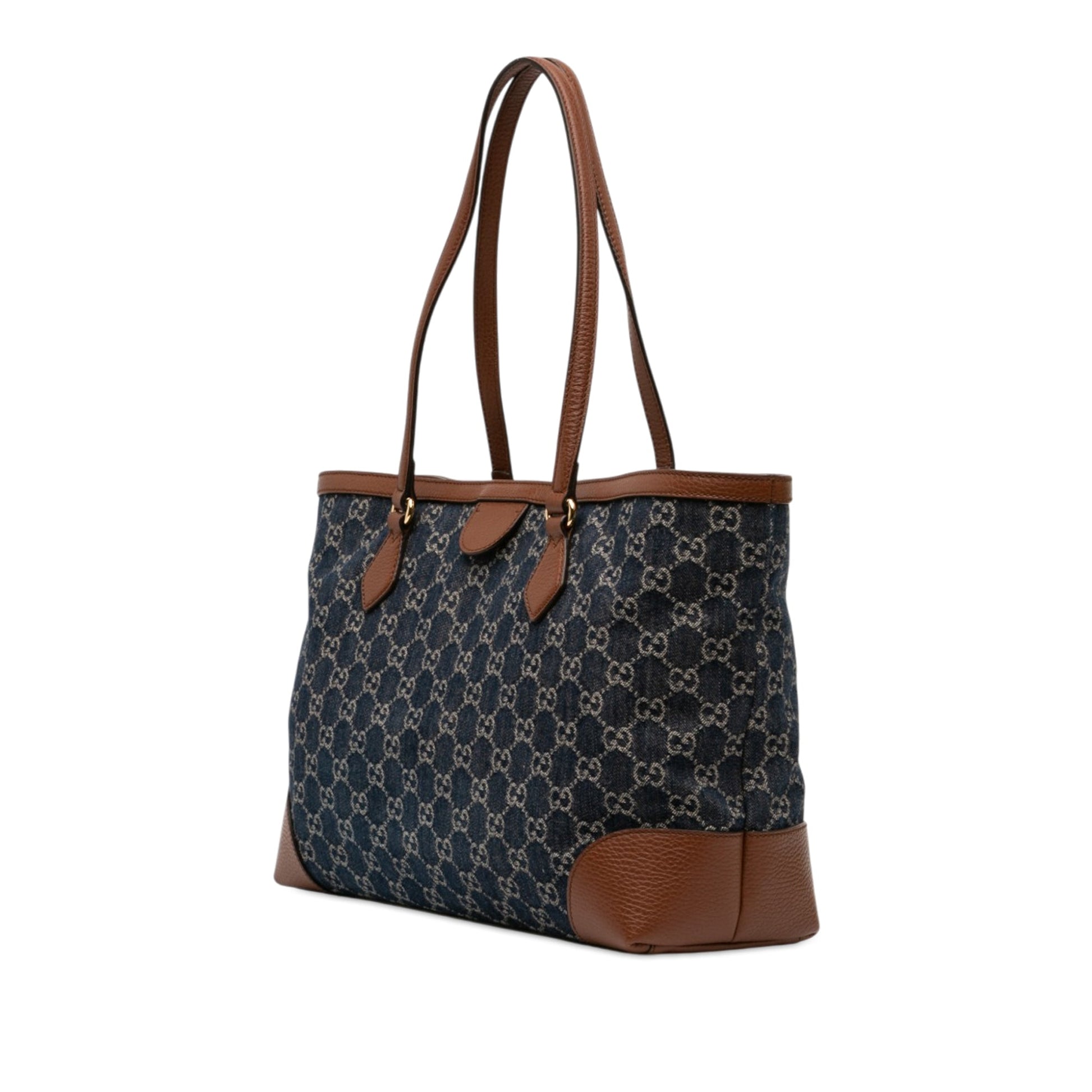 Gucci Medium GG Denim Ophidia Tote