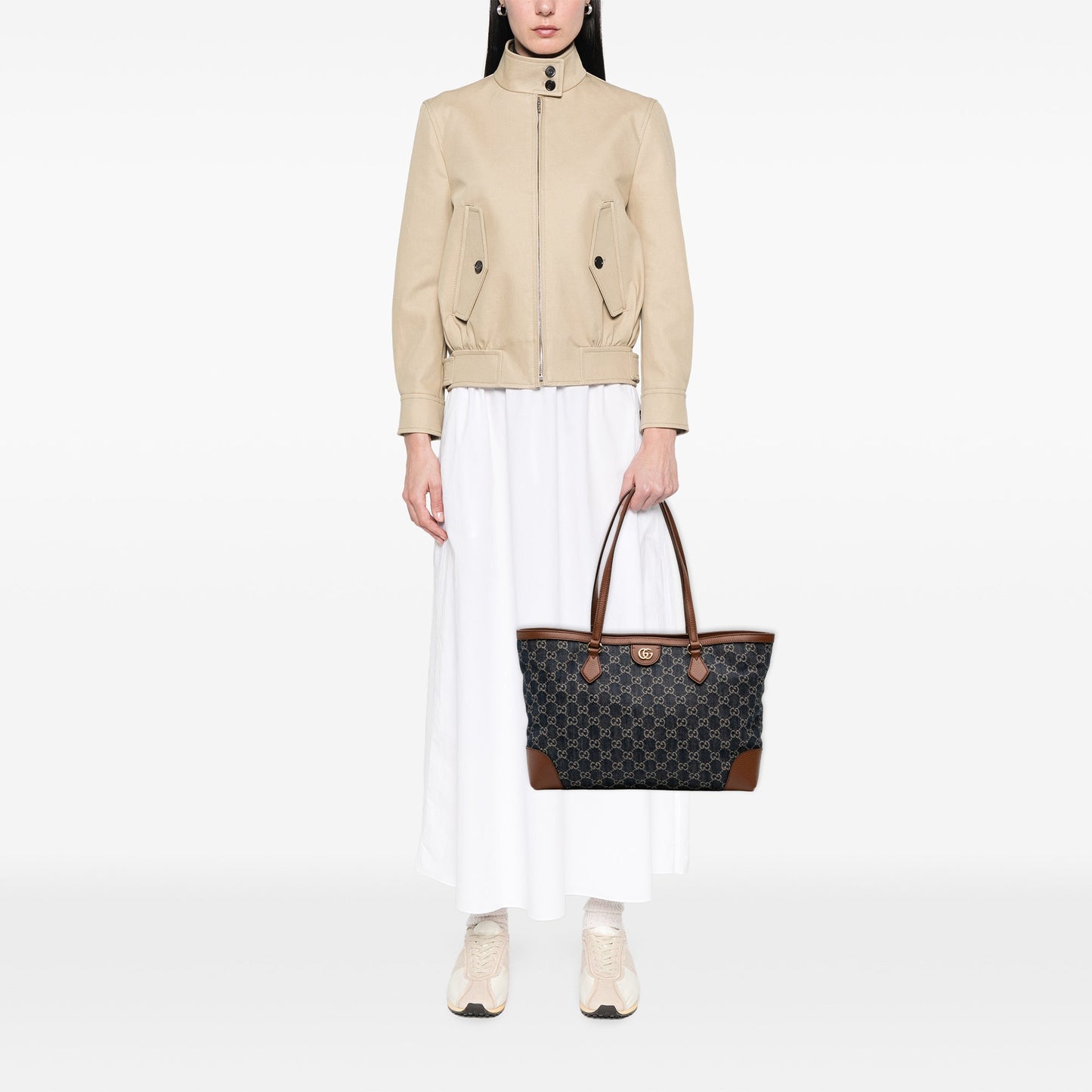 Gucci Medium GG Denim Ophidia Tote