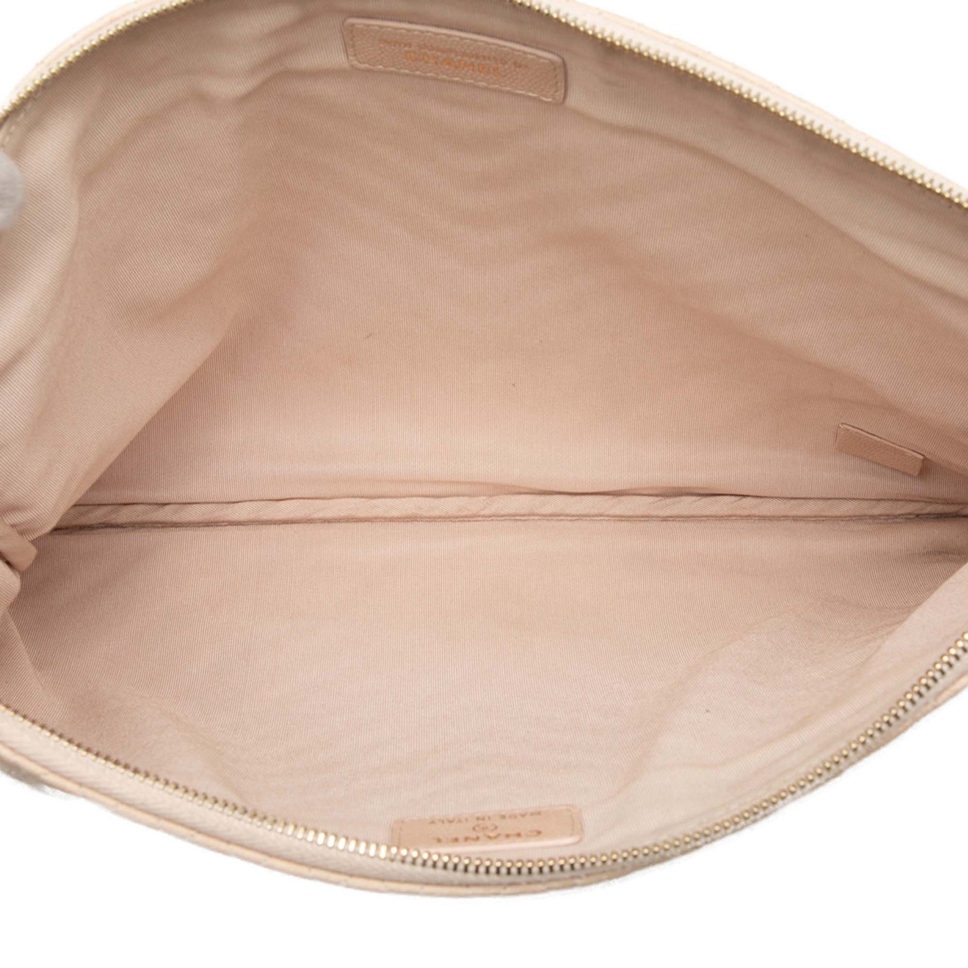 Chanel Large Chevron Caviar O Case Clutch