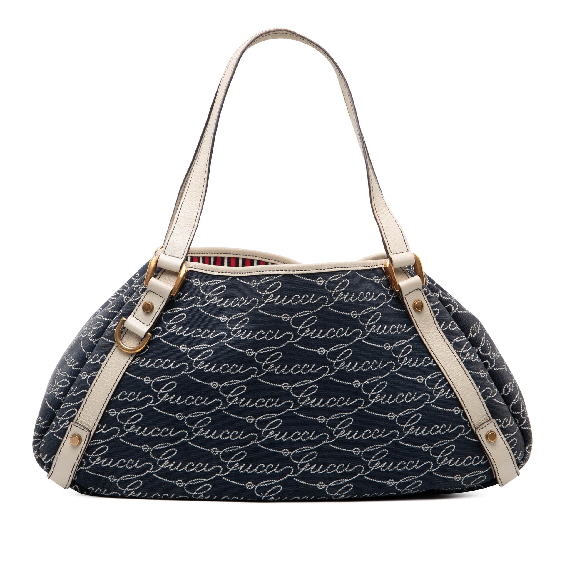 Gucci 85th Anniversary Canvas Logo Abbey D Ring Tote