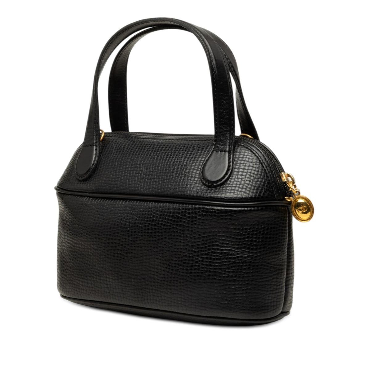 Dior Leather Top Handle Bag — Black