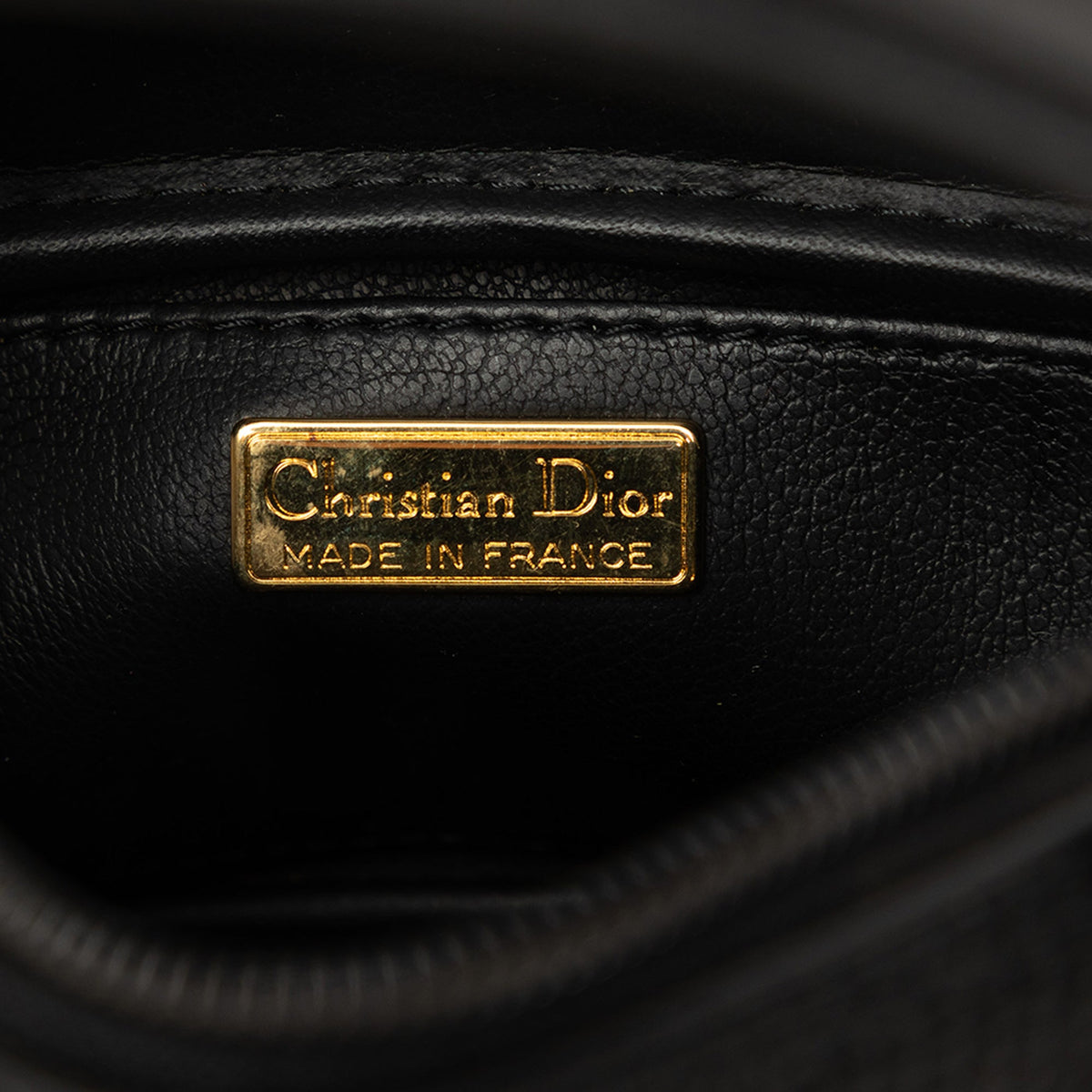 Dior Leather Top Handle Bag — Black