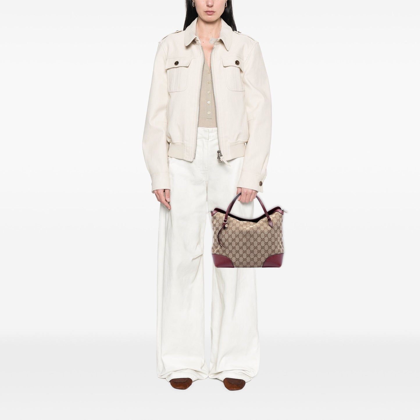 Gucci Medium GG Canvas Bree Fold Over Tote
