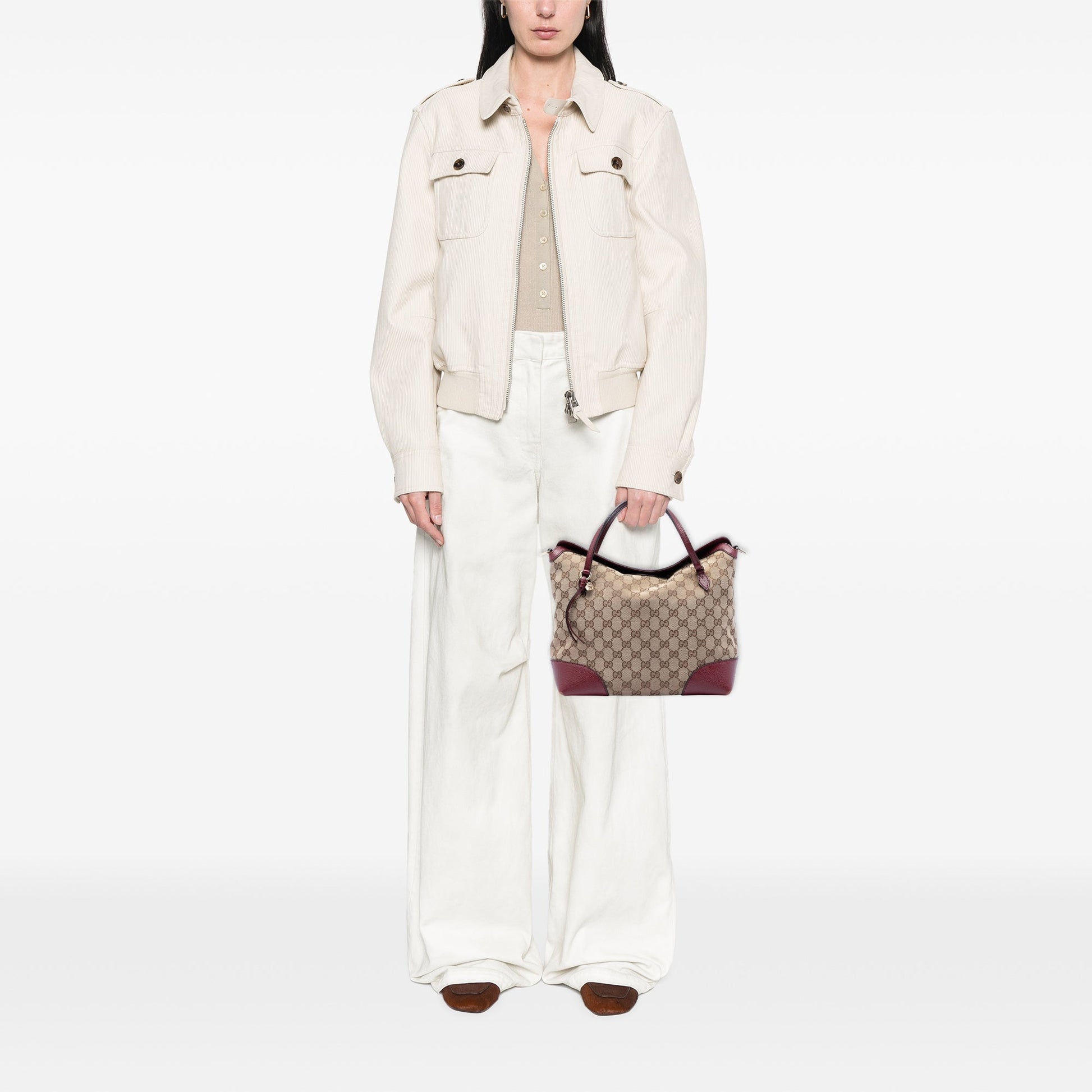Gucci Medium GG Canvas Bree Fold Over Tote