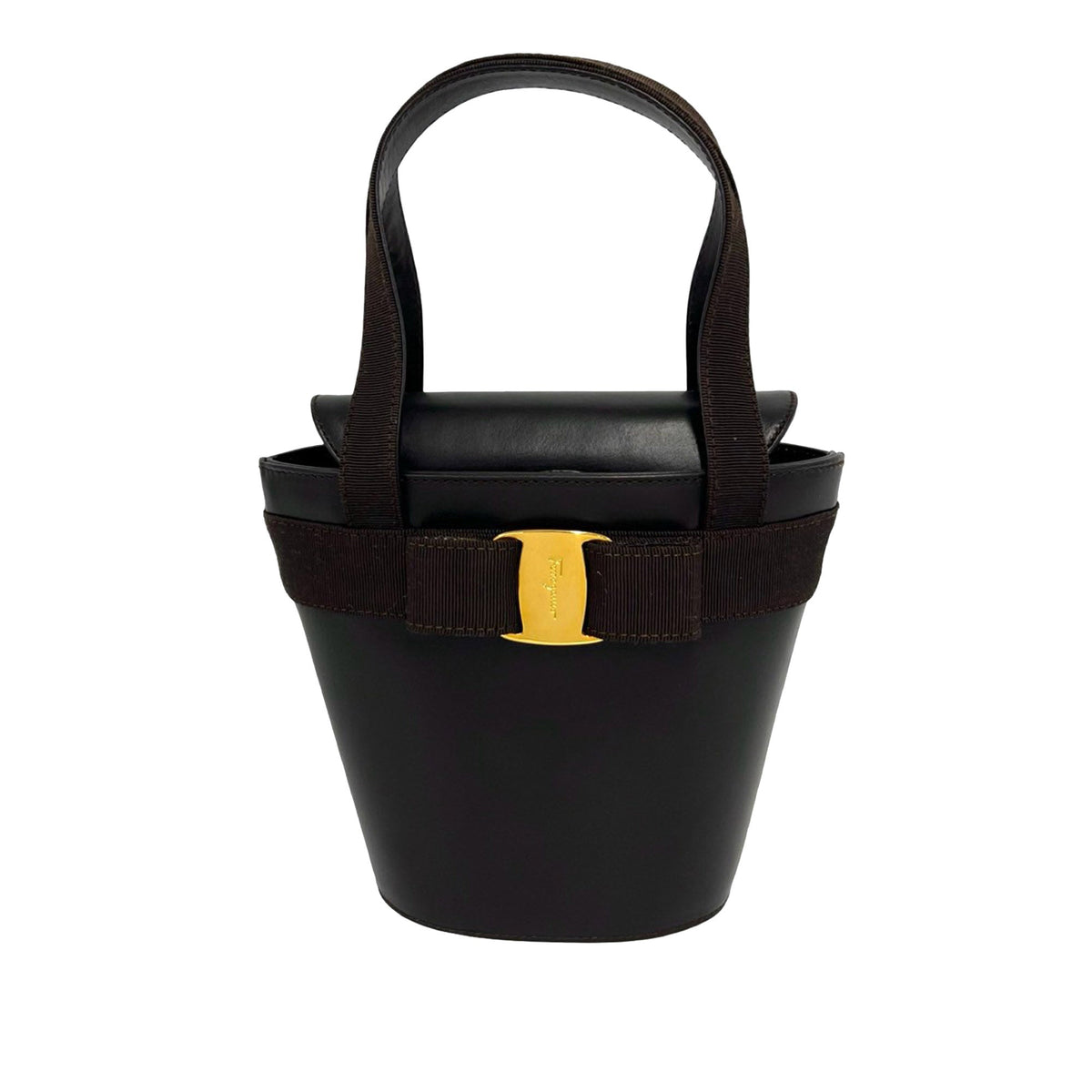 Ferragamo Leather Vara Bucket Bag