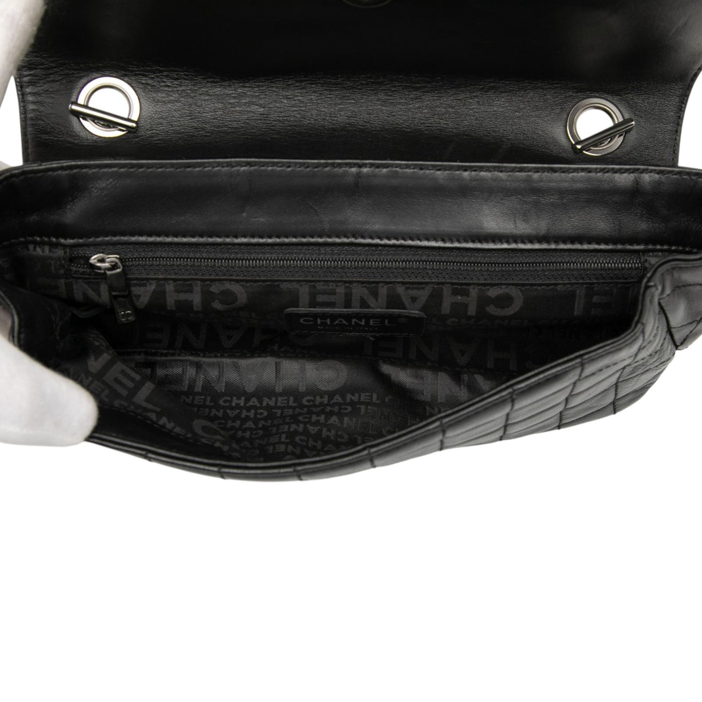 Chanel Camellia CC Choco Bar No 5 Lambskin Shoulder Bag