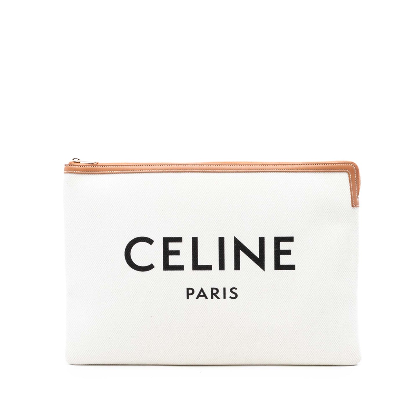 Celine Large Canvas Logo Clutch