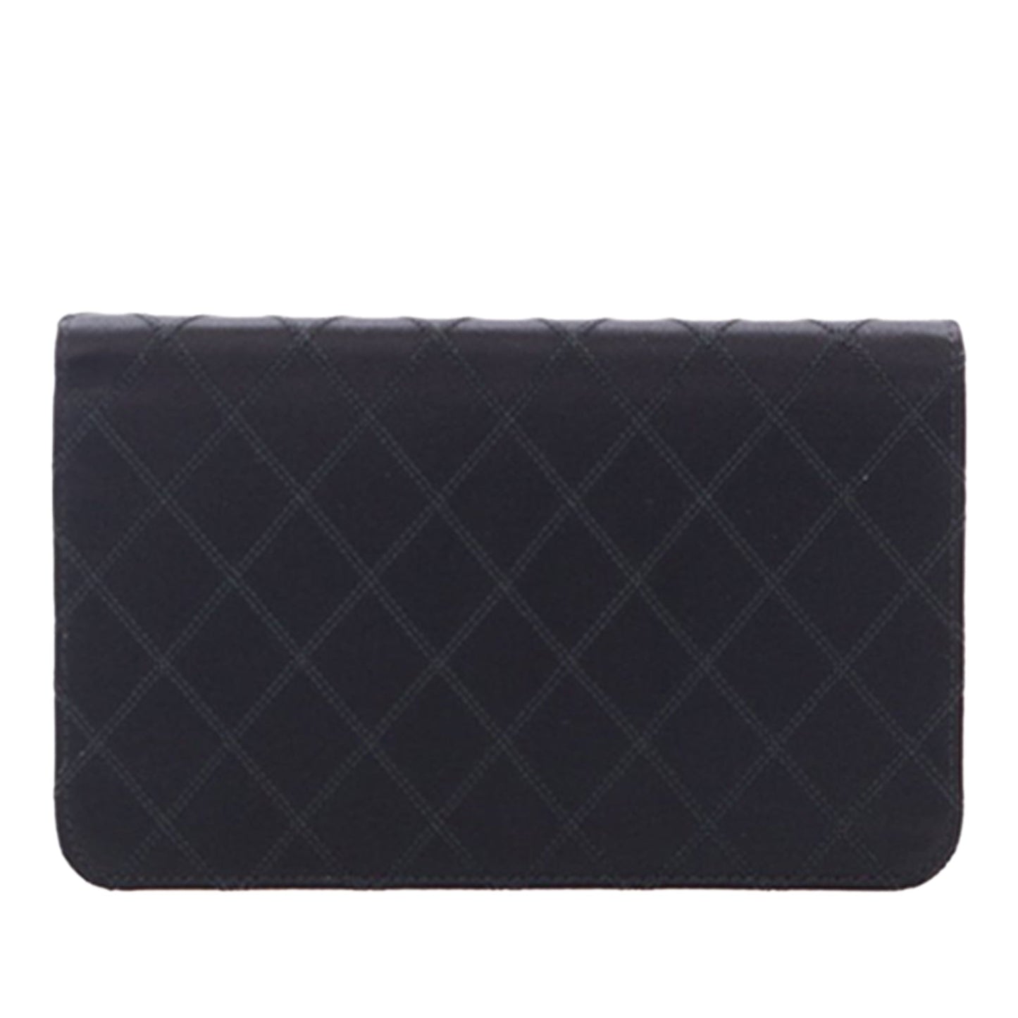 Chanel Bicolor Satin Diamond Stitch Wallet On Chain