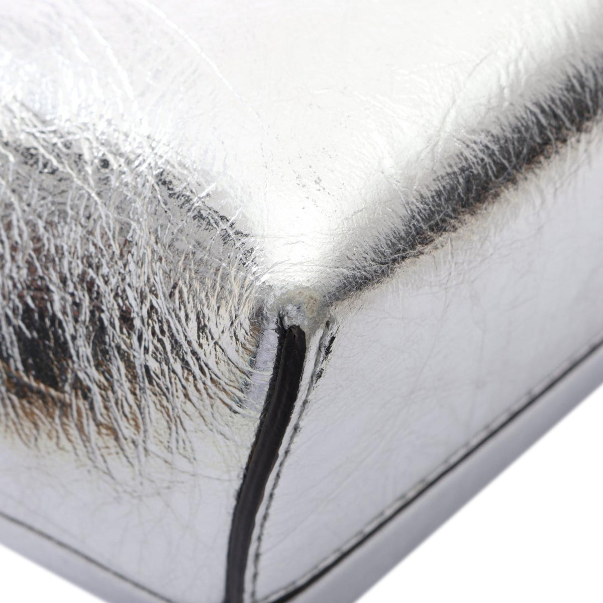 Fendi Small Metallic Nappa Fendi First Crossbody — Silver
