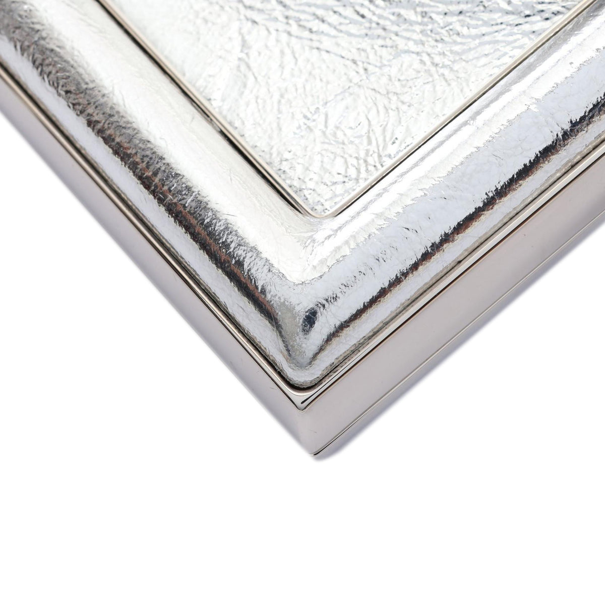 Fendi Small Metallic Nappa Fendi First Crossbody — Silver