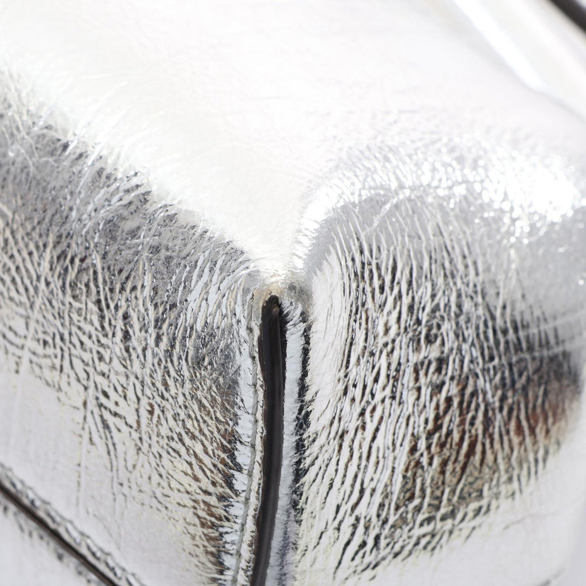 Fendi Small Metallic Nappa Fendi First Crossbody — Silver