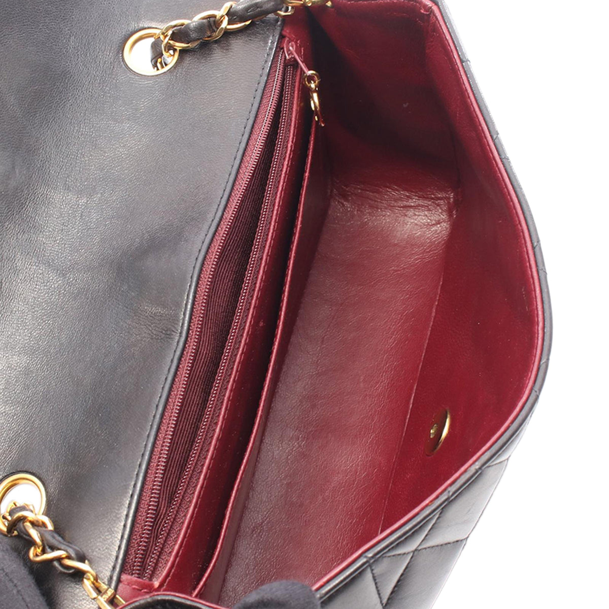 Chanel Medium Lambskin Diana Flap — Black