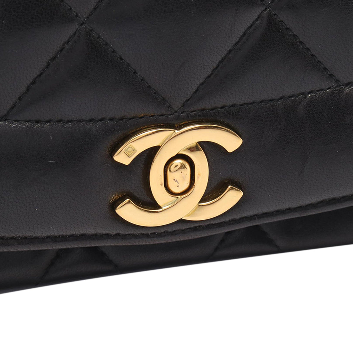 Chanel Medium Lambskin Diana Flap — Black