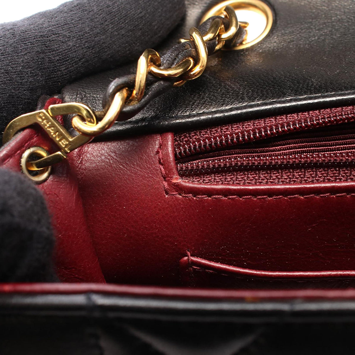 Chanel Medium Lambskin Diana Flap — Black
