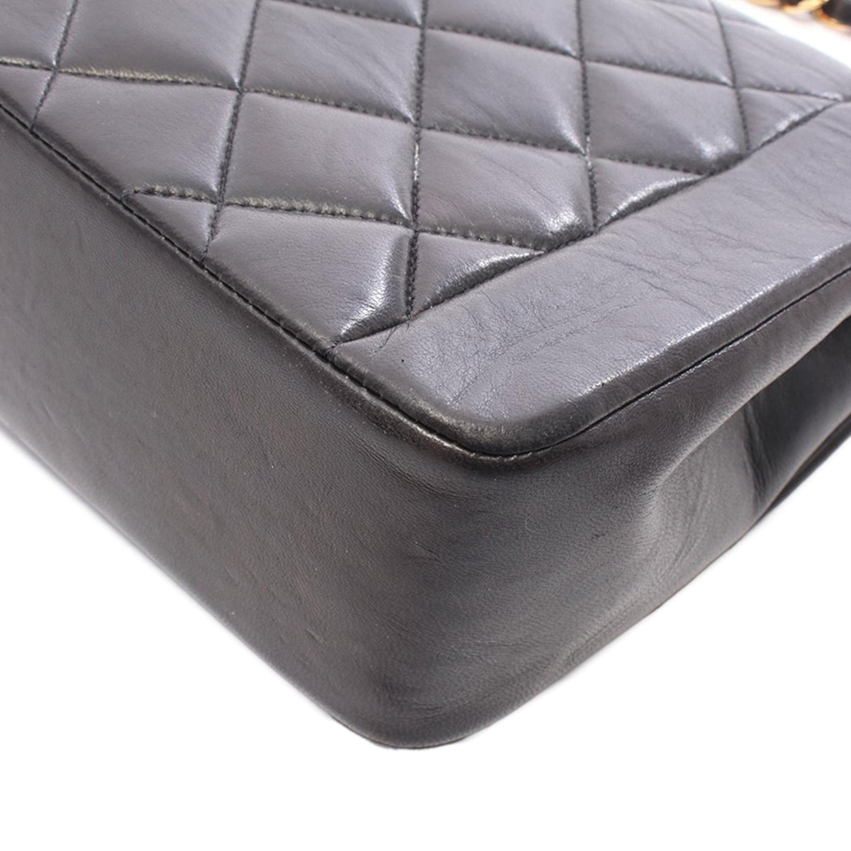 Chanel Medium Lambskin Diana Flap — Black
