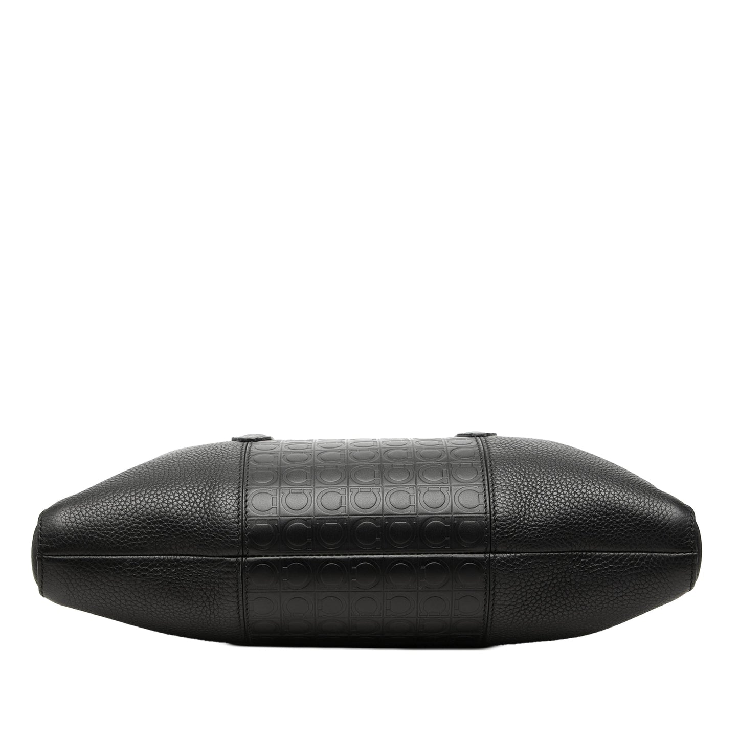 Ferragamo Gancini Embossed Leather Trimmed Business Bag