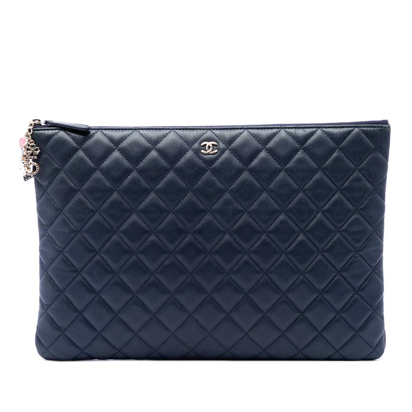 Chanel Large Quilted Lambskin Casino Charms O Case Clutch
