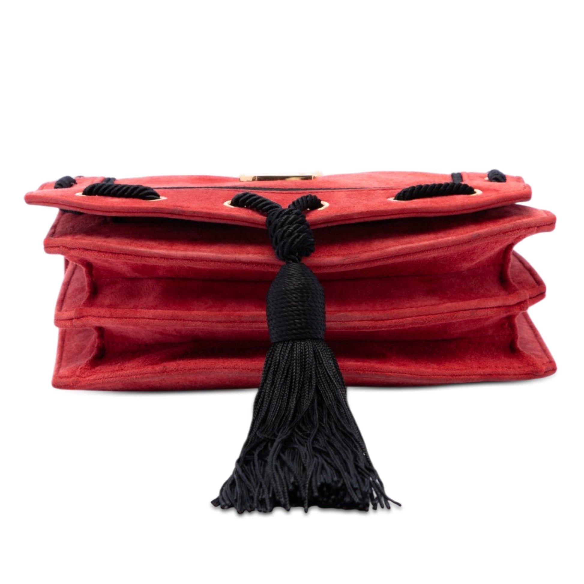 Saint Laurent Suede Monogram Fetish Tassel Crossbody
