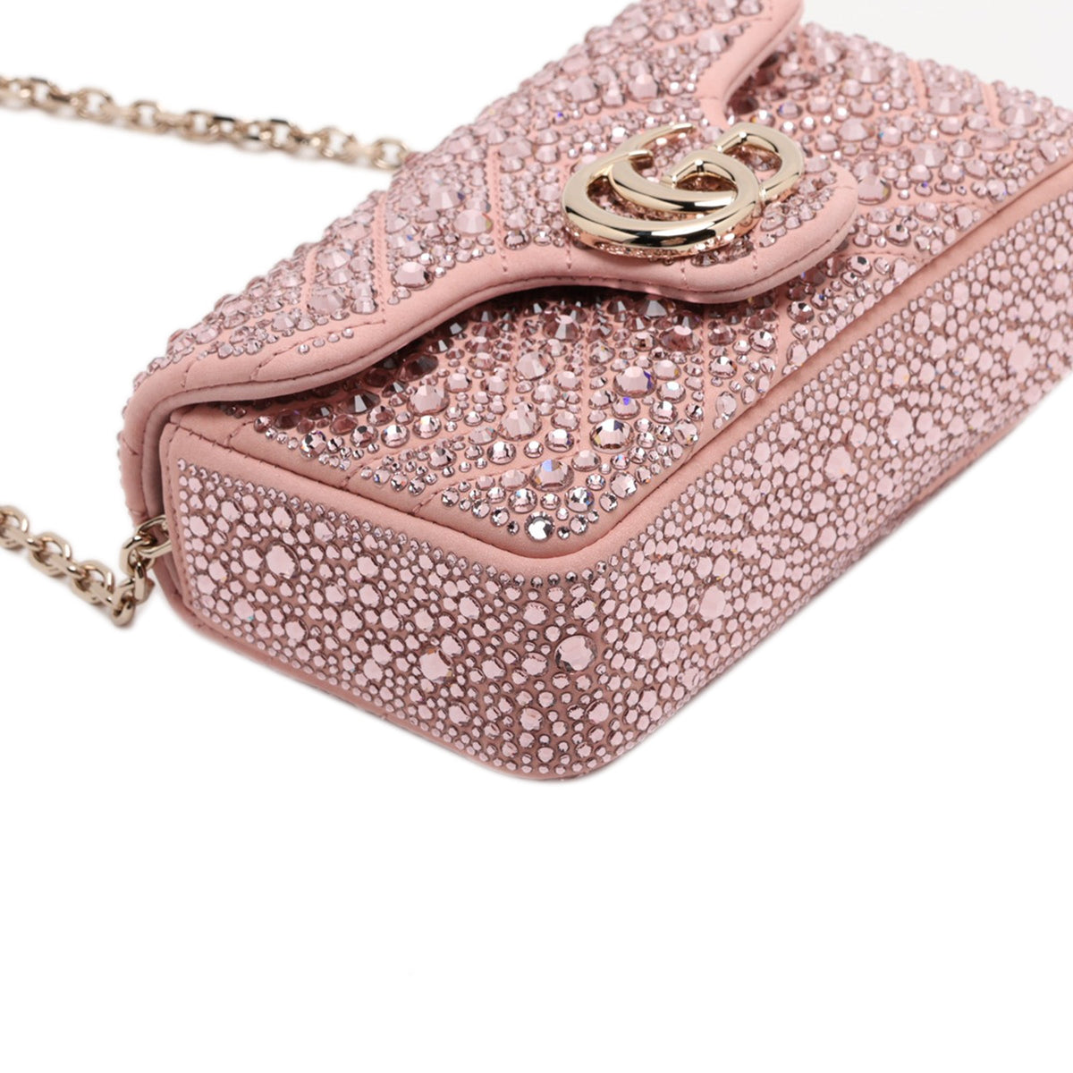 Gucci Mini GG Marmont Matelasse Suede Crystal Embellished Crossbody