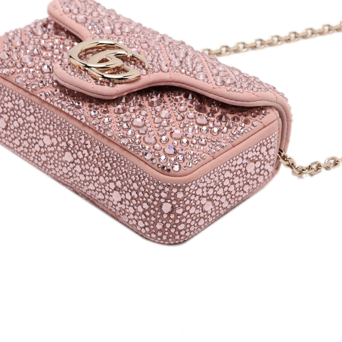 Gucci Mini GG Marmont Matelasse Suede Crystal Embellished Crossbody