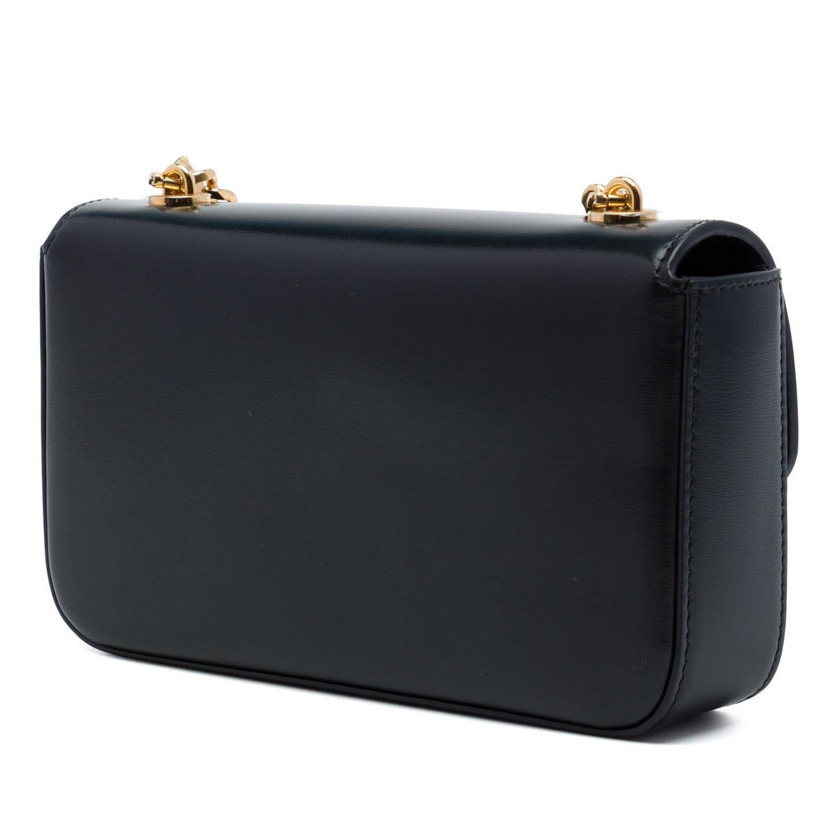 Celine Smooth Calfskin Cuir Triomphe Chain Shoulder Bag — Black