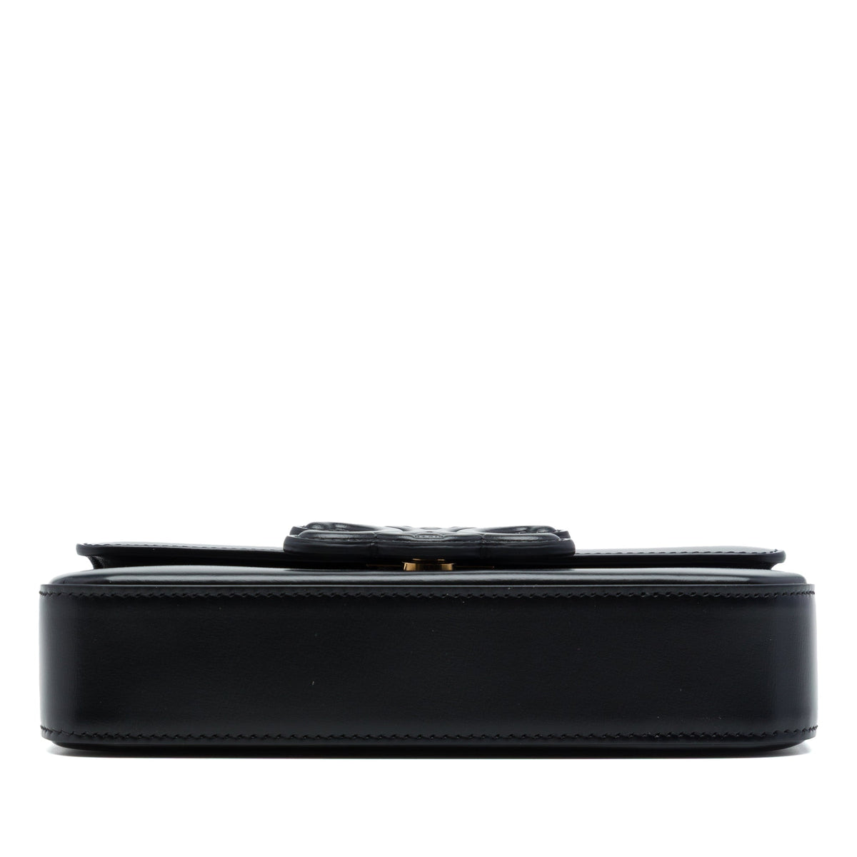 Celine Smooth Calfskin Cuir Triomphe Chain Shoulder Bag — Black
