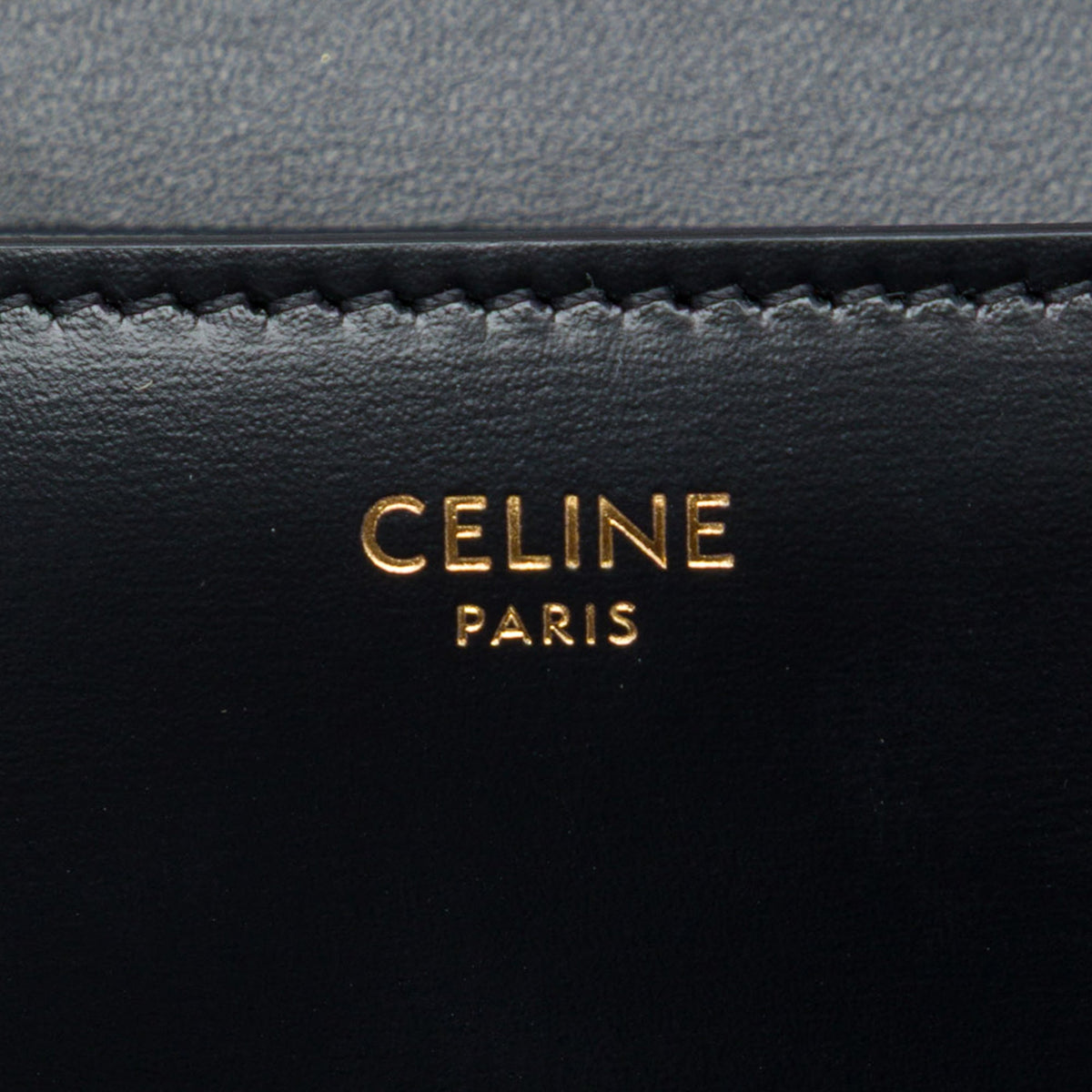 Celine Smooth Calfskin Cuir Triomphe Chain Shoulder Bag — Black