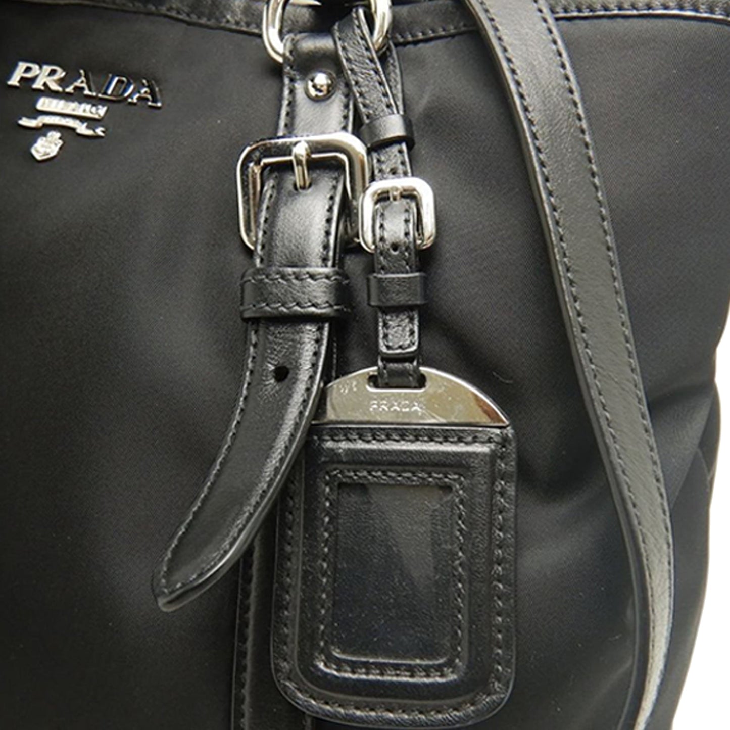Prada Soft Calf Trimmed Tessuto Satchel