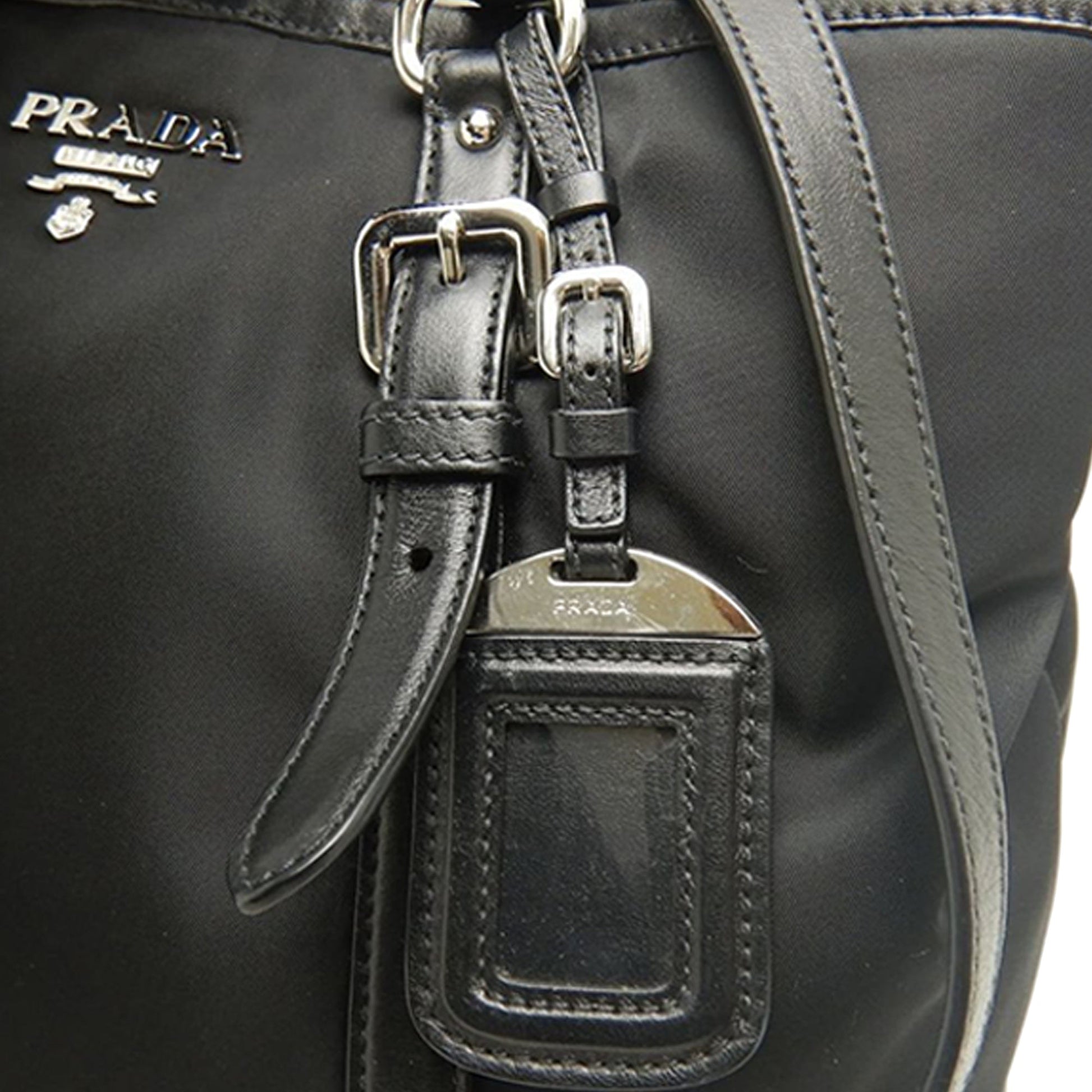 Prada Soft Calf Trimmed Tessuto Satchel