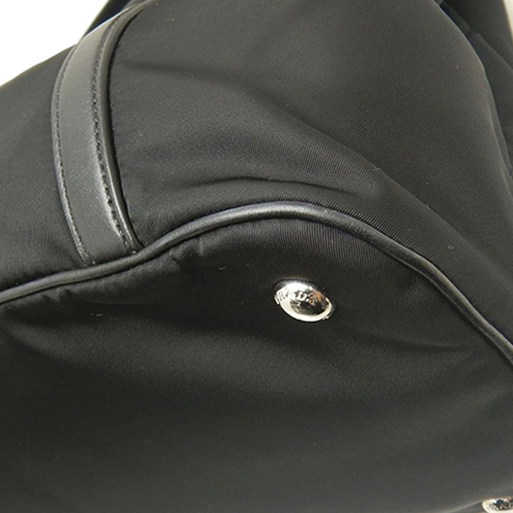 Prada Soft Calf Trimmed Tessuto Satchel