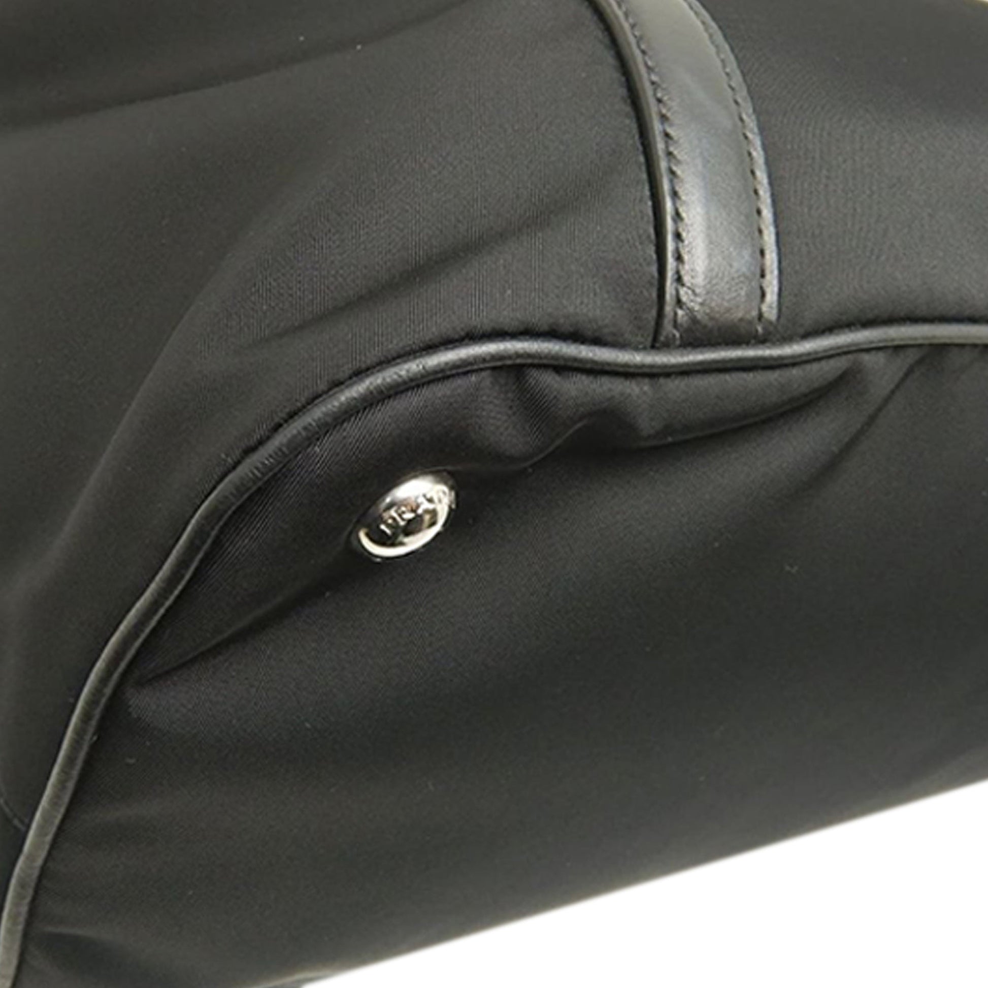 Prada Soft Calf Trimmed Tessuto Satchel