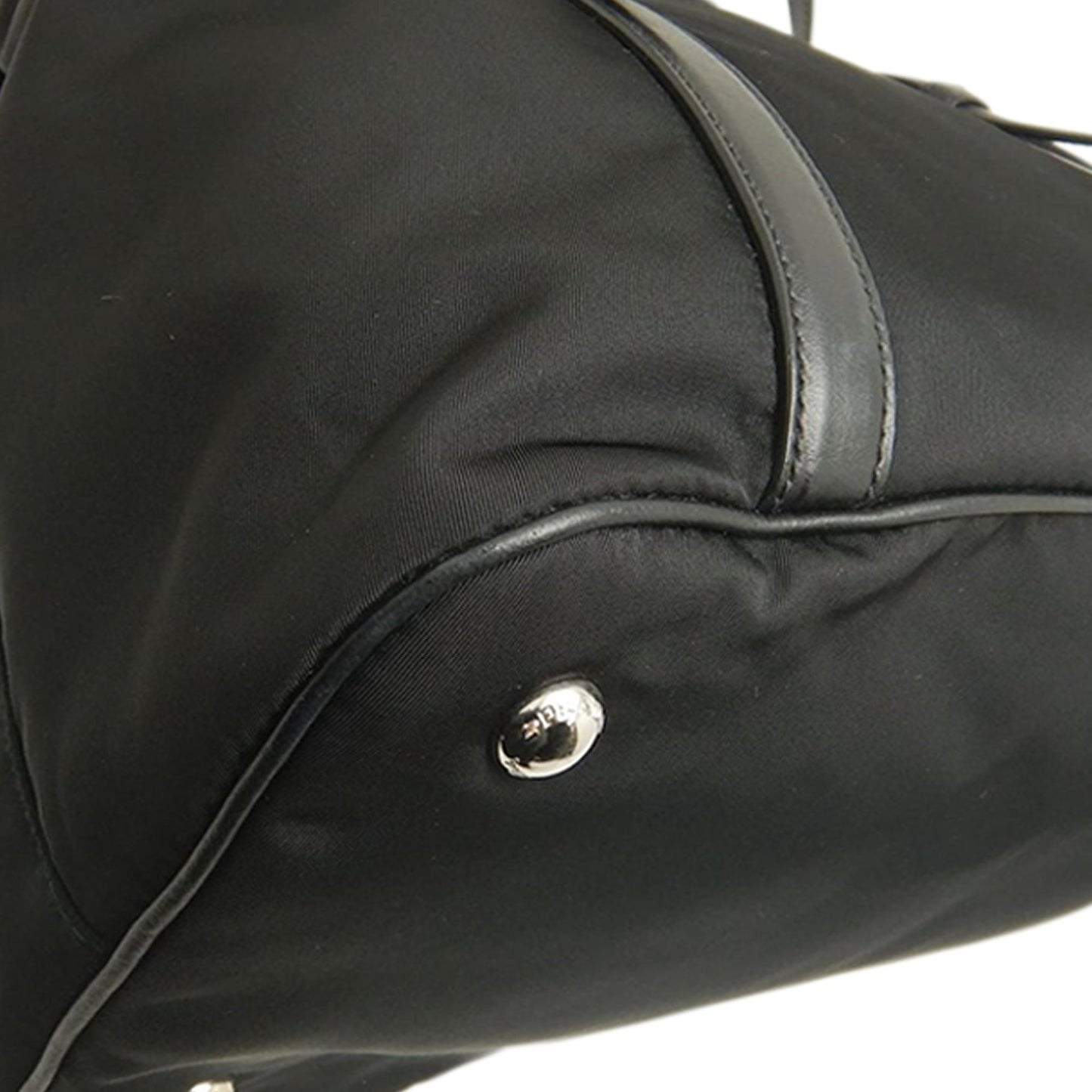 Prada Soft Calf Trimmed Tessuto Satchel