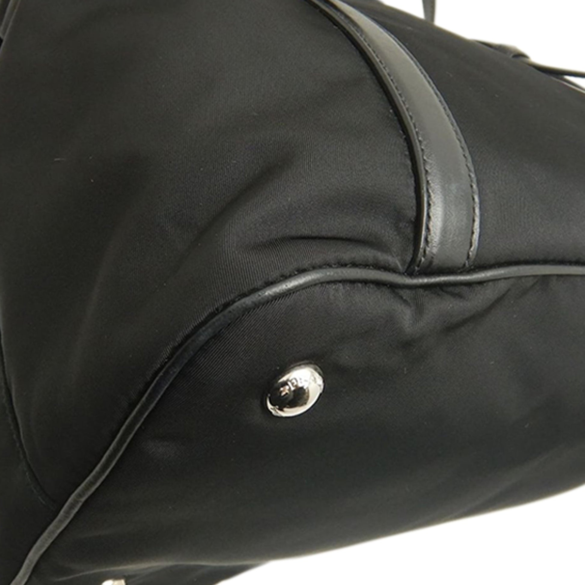 Prada Soft Calf Trimmed Tessuto Satchel