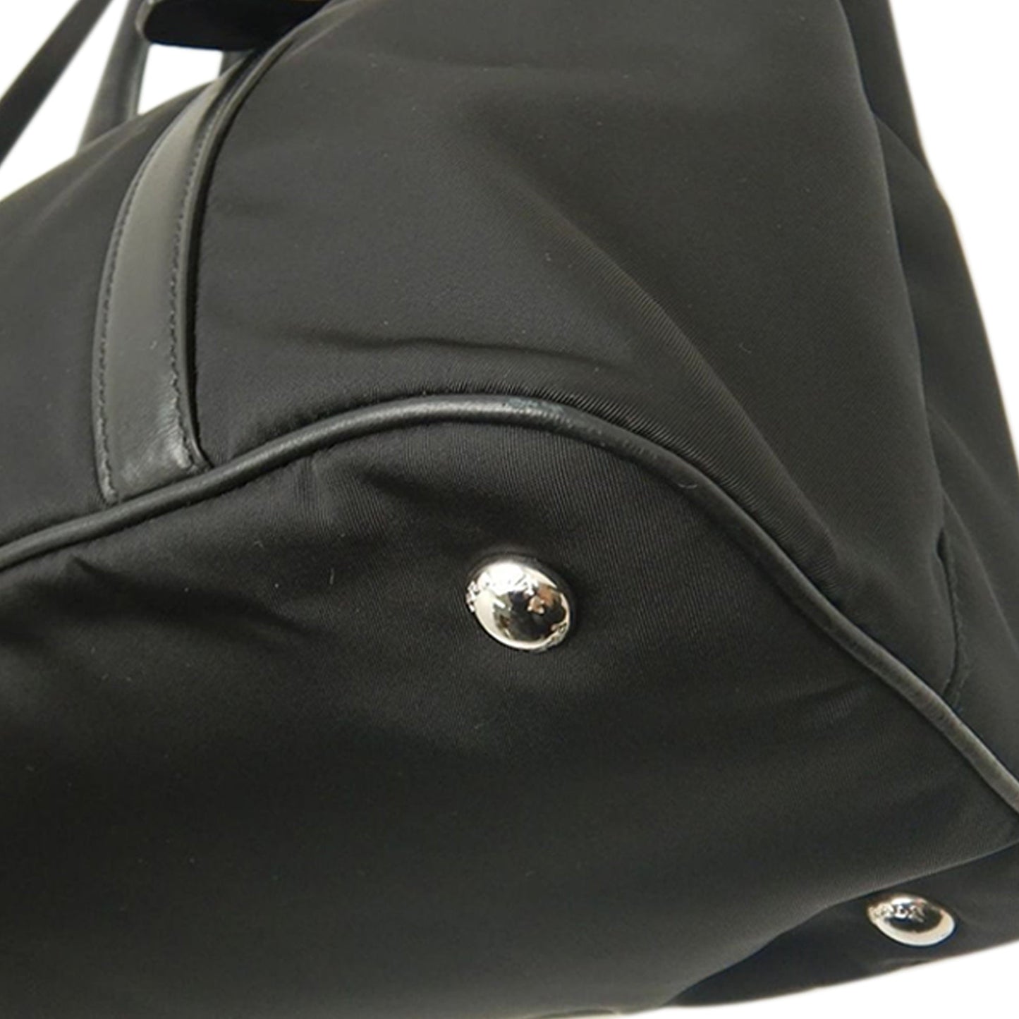 Prada Soft Calf Trimmed Tessuto Satchel
