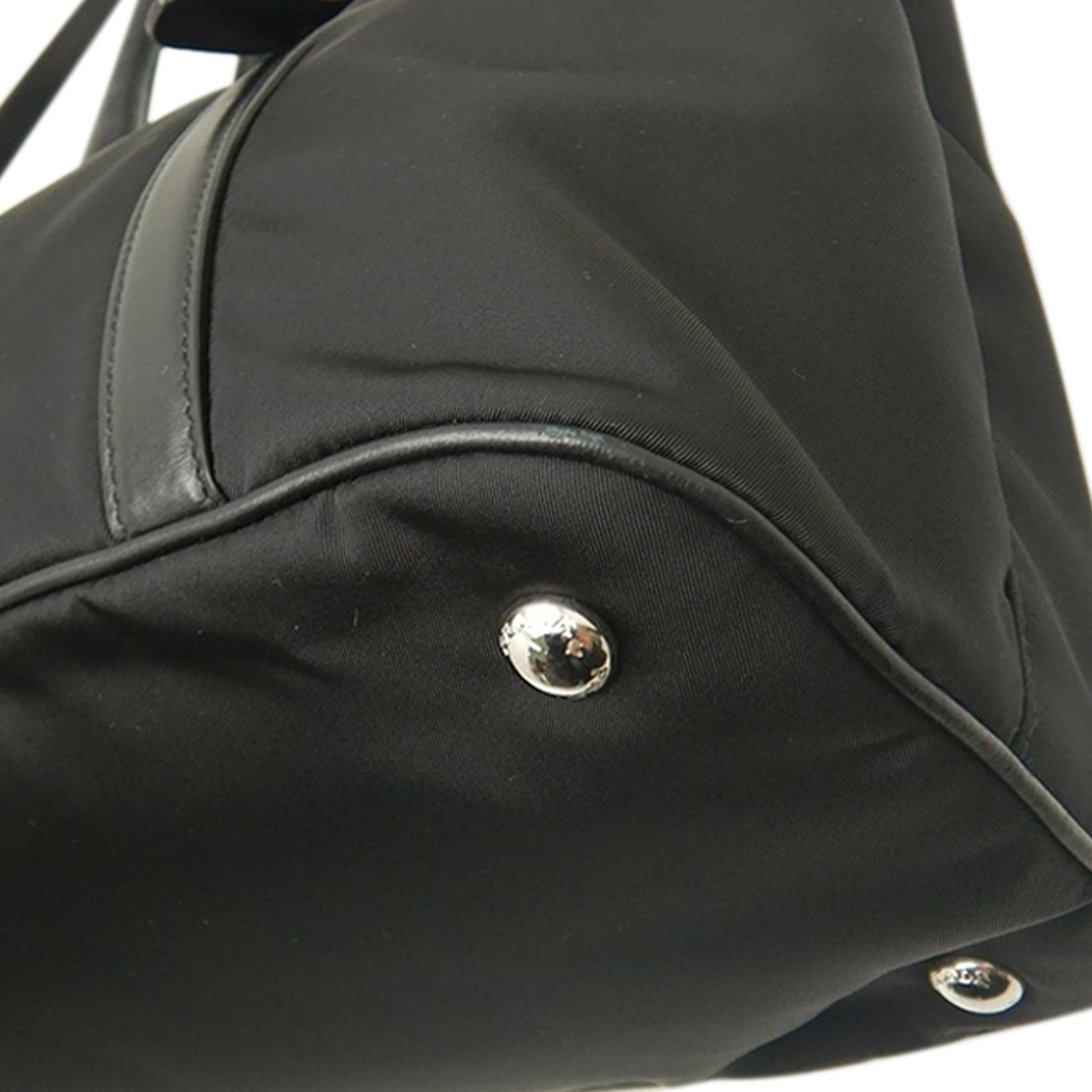Prada Soft Calf Trimmed Tessuto Satchel