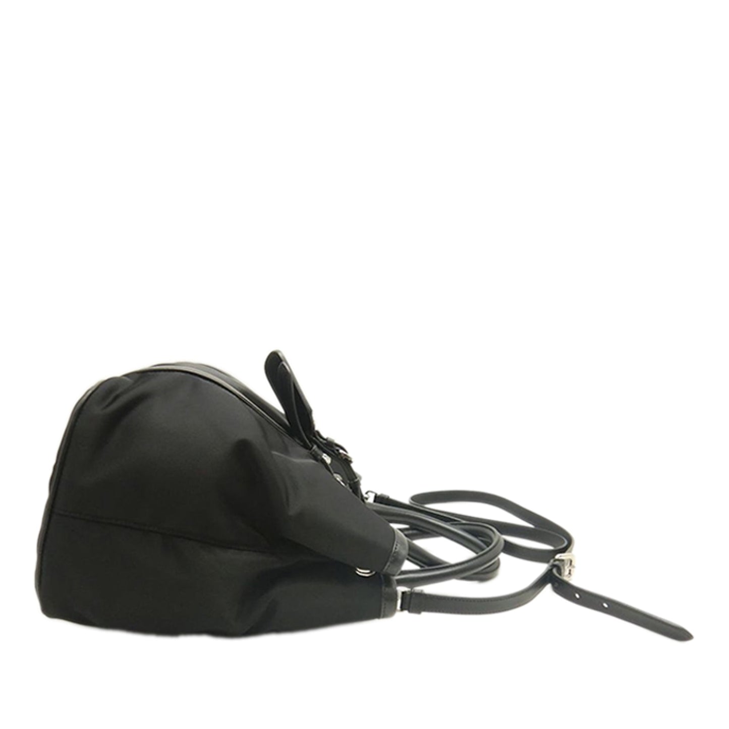 Prada Soft Calf Trimmed Tessuto Satchel