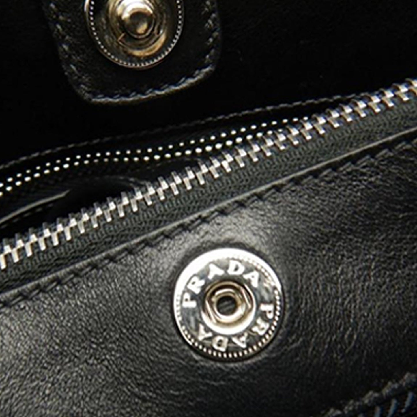 Prada Soft Calf Trimmed Tessuto Satchel