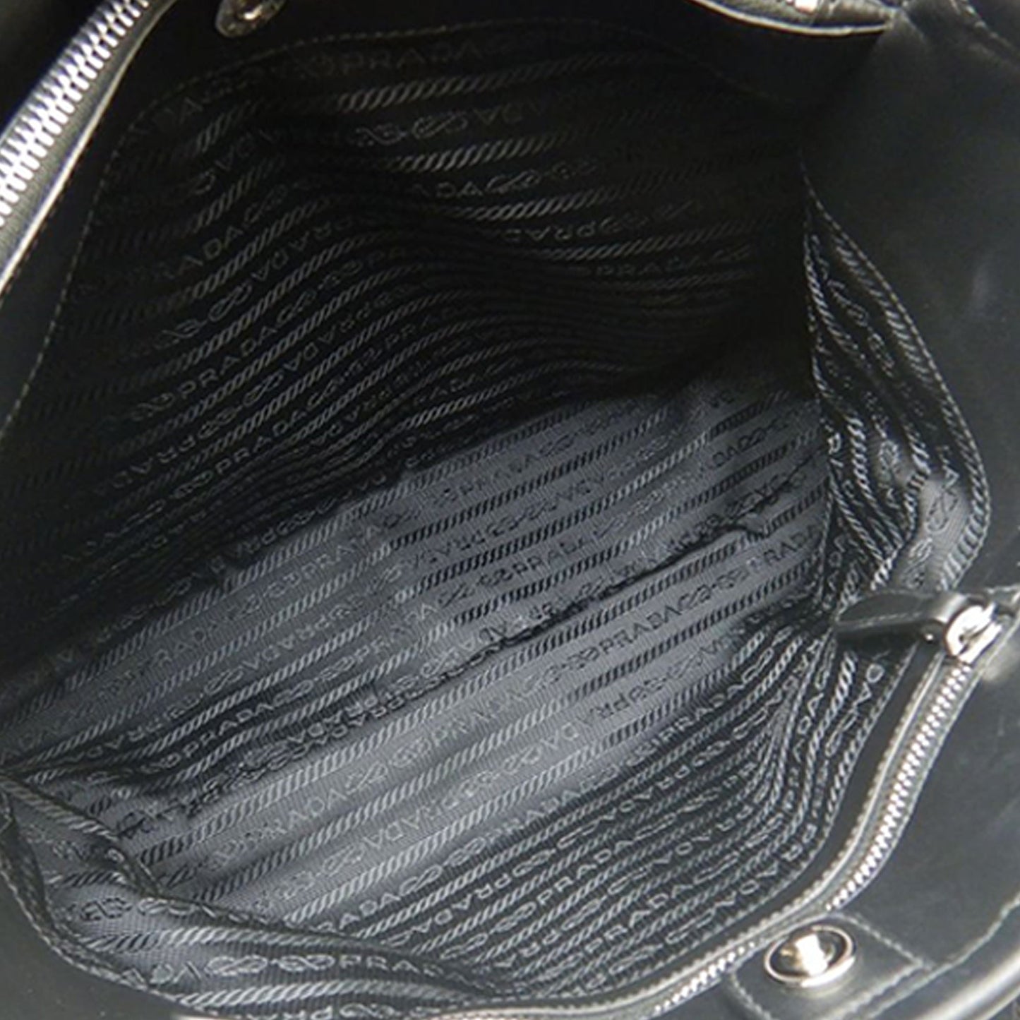 Prada Soft Calf Trimmed Tessuto Satchel