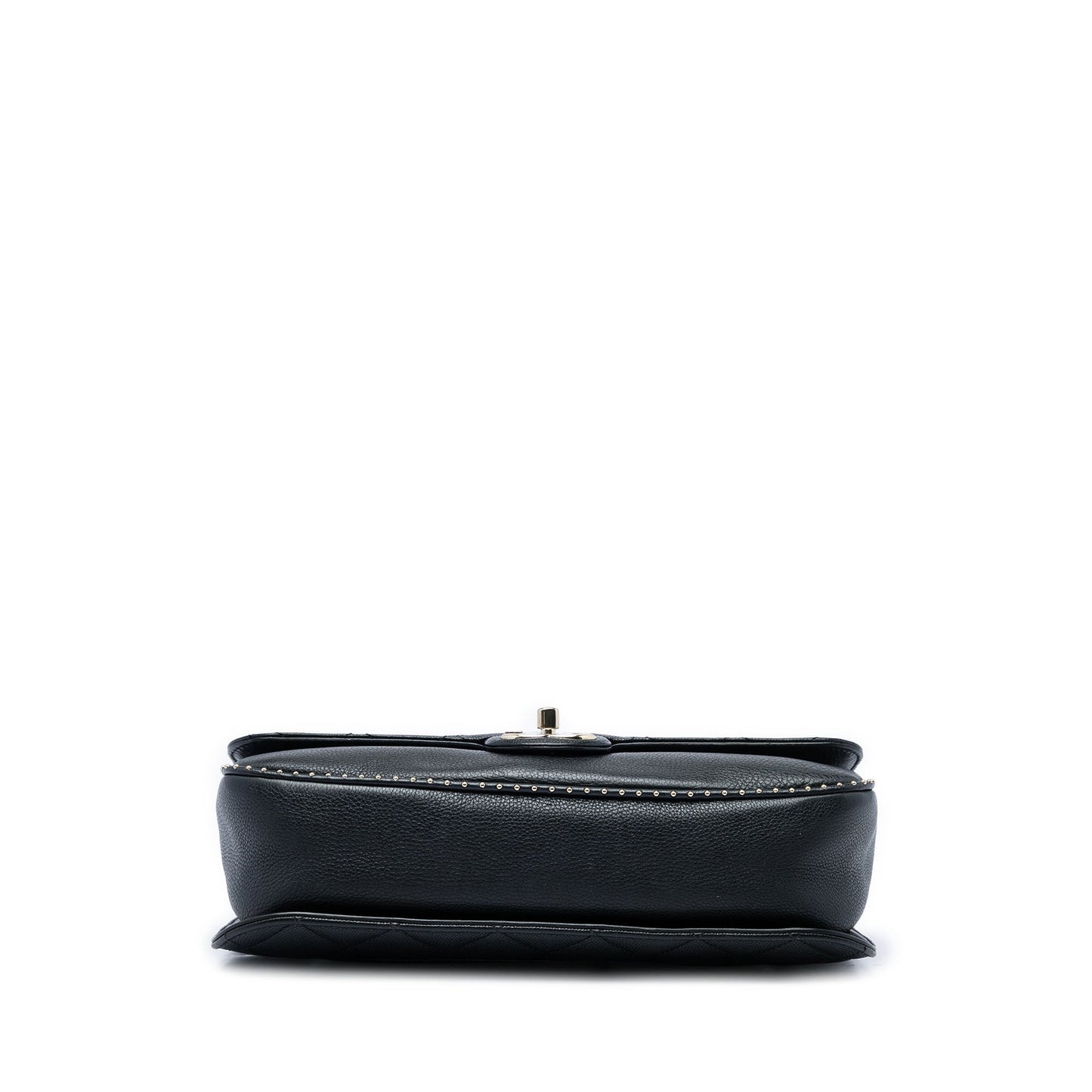 Chanel Large CC Quilted Caviar Studded Single Flap